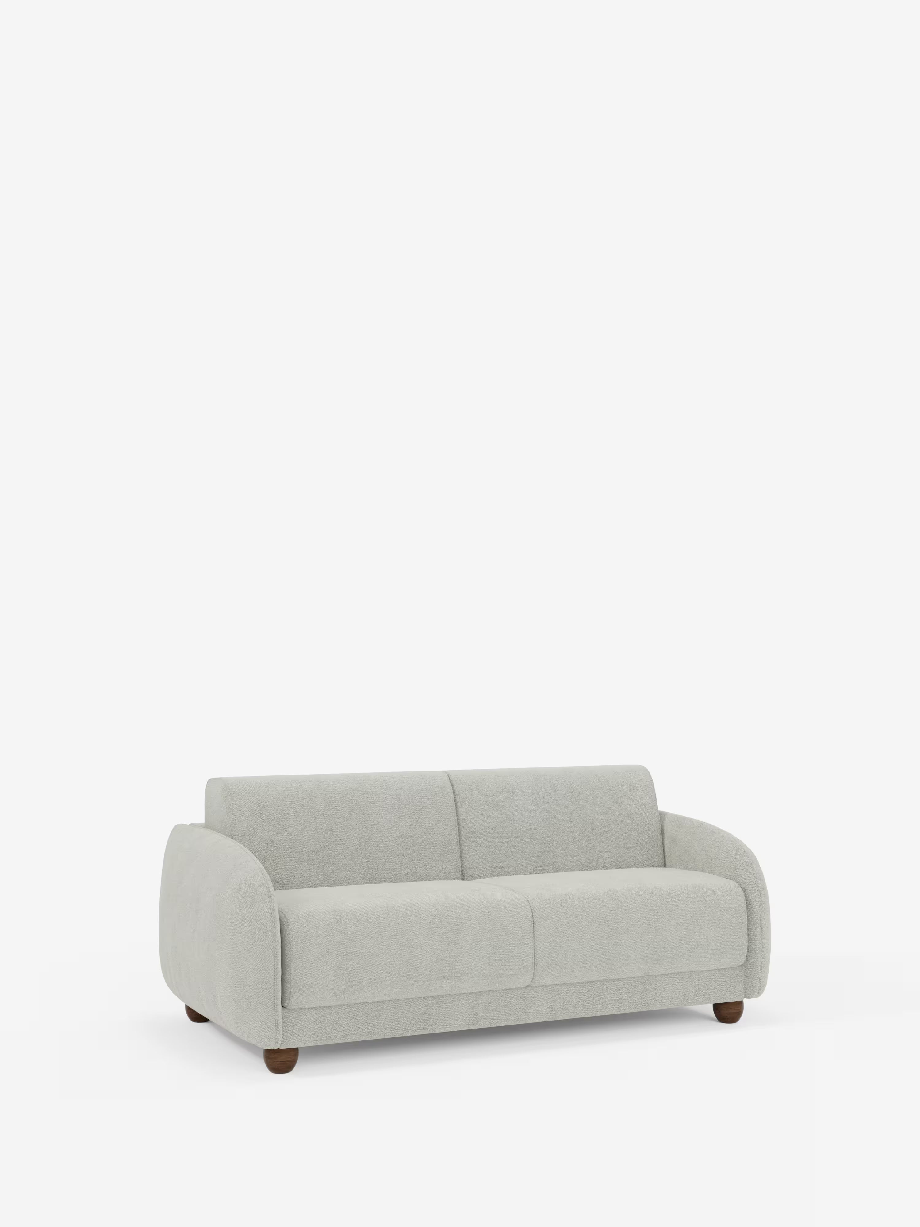 Giglio Divano letto con materasso alto 18 cm stile Japandi - 2 e 3 posti in bouclé beige impermeabile