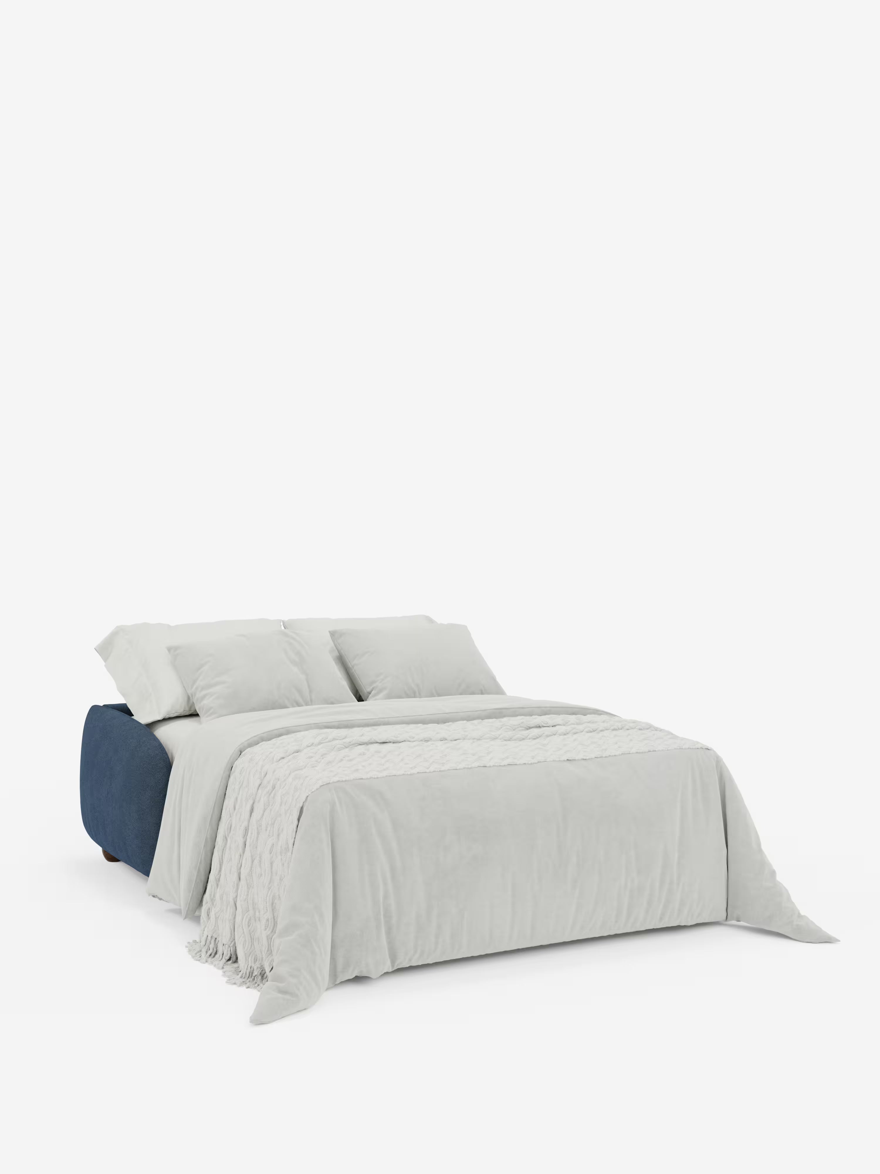 Giglio Divano letto con materasso alto 18 cm stile Japandi - 2 e 3 posti in bouclé beige impermeabile