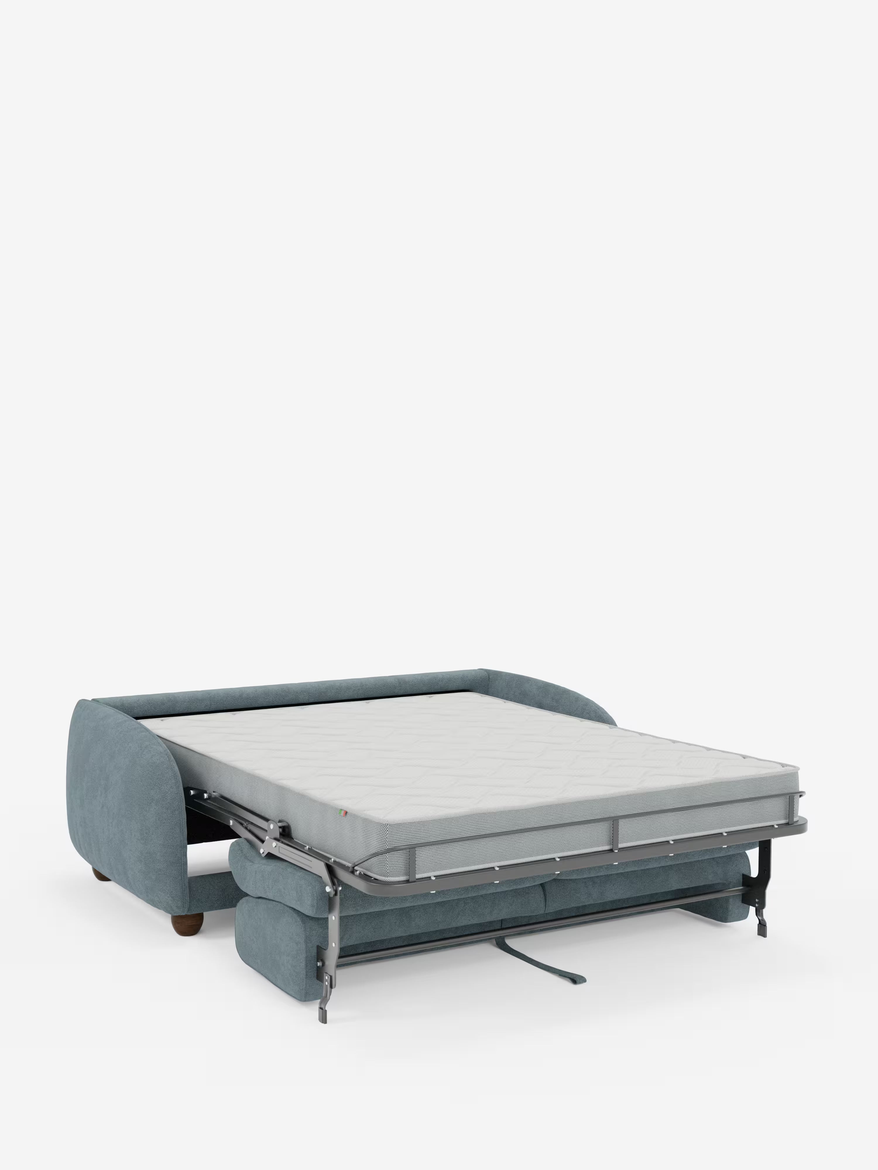Giglio Divano letto con materasso alto 18 cm stile Japandi - 2 e 3 posti in bouclé beige impermeabile