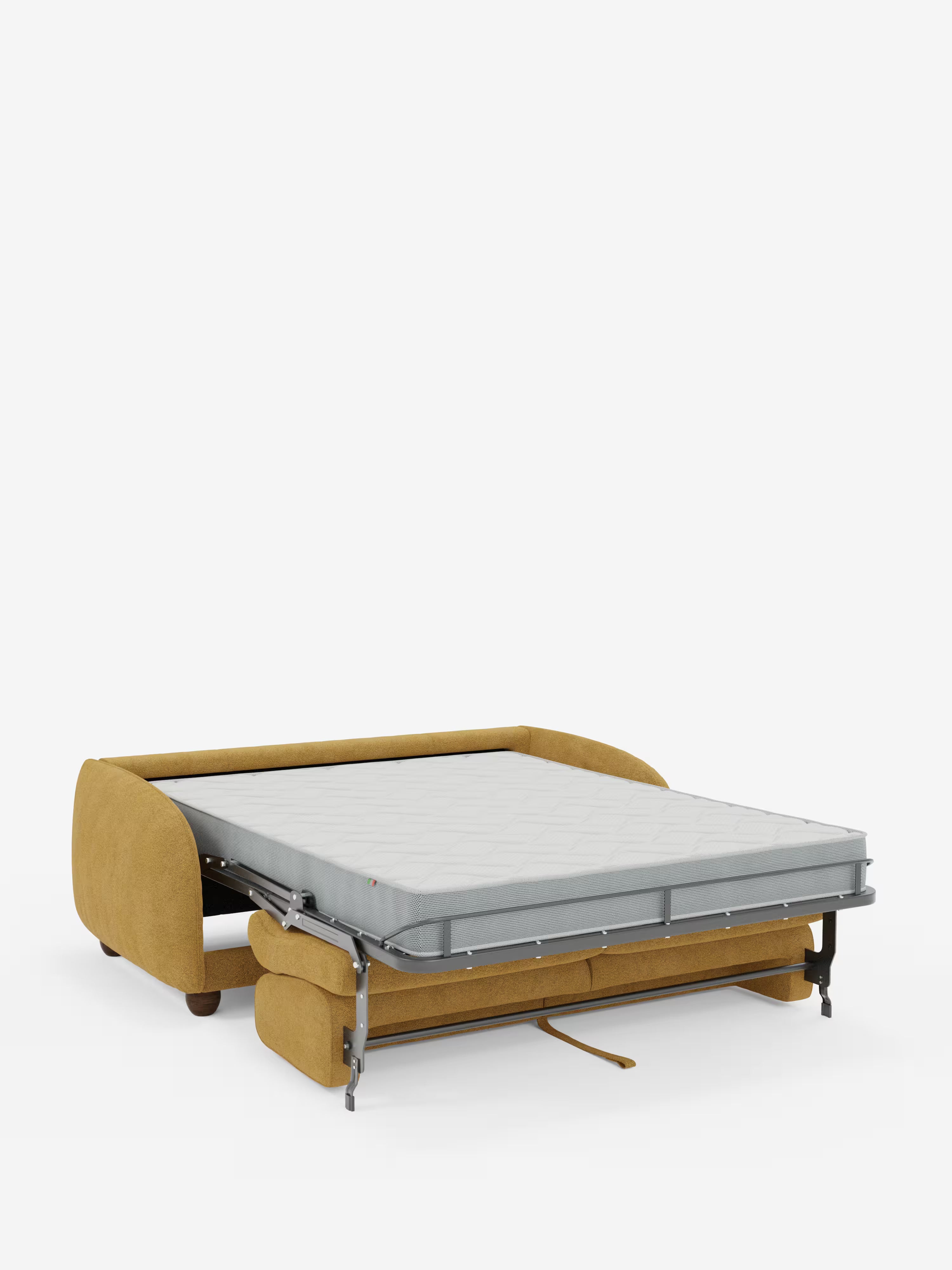 Giglio Divano letto con materasso alto 18 cm stile Japandi - 2 e 3 posti in bouclé beige impermeabile