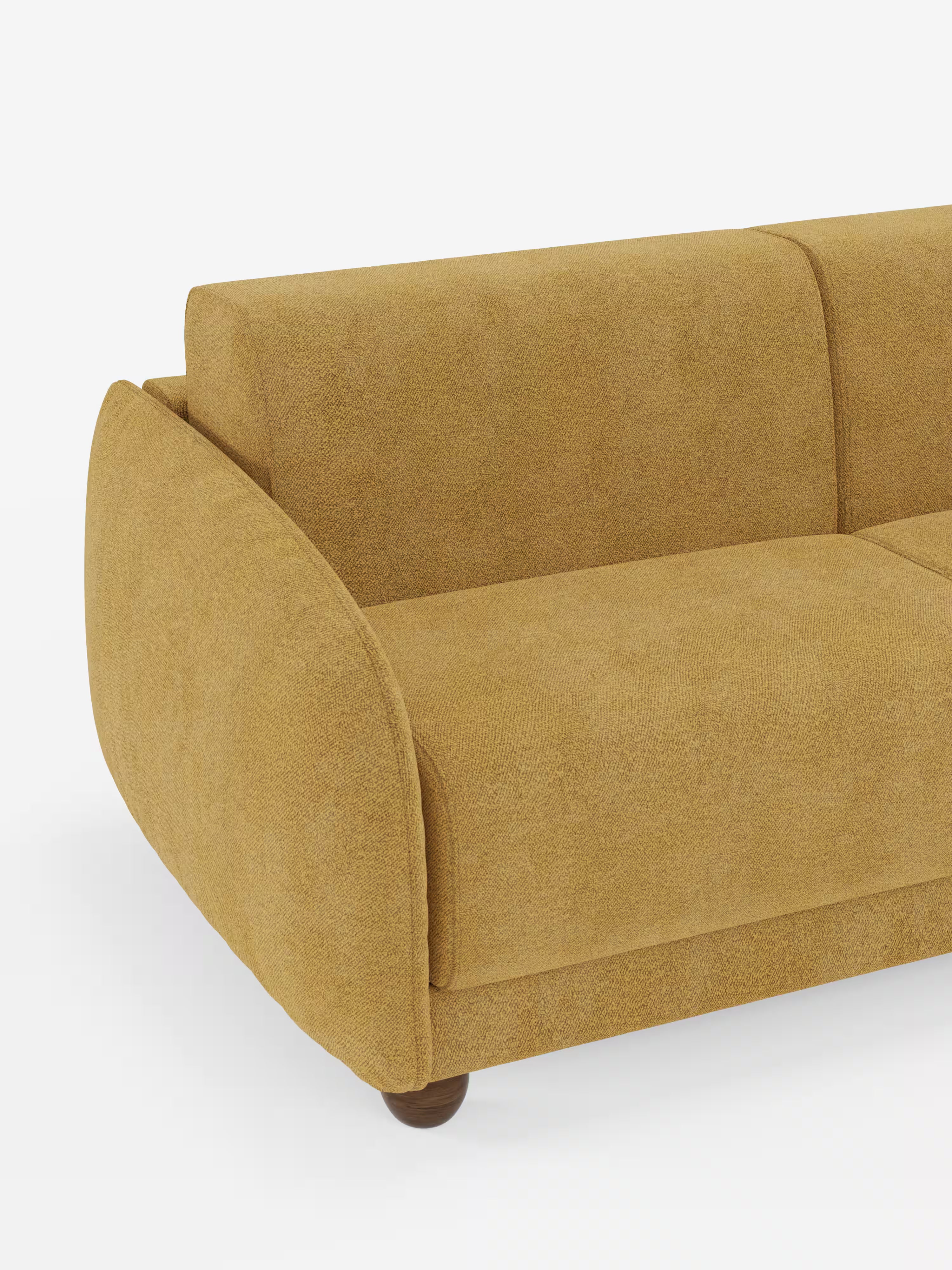 Giglio Divano letto con materasso alto 18 cm stile Japandi - 2 e 3 posti in bouclé beige impermeabile