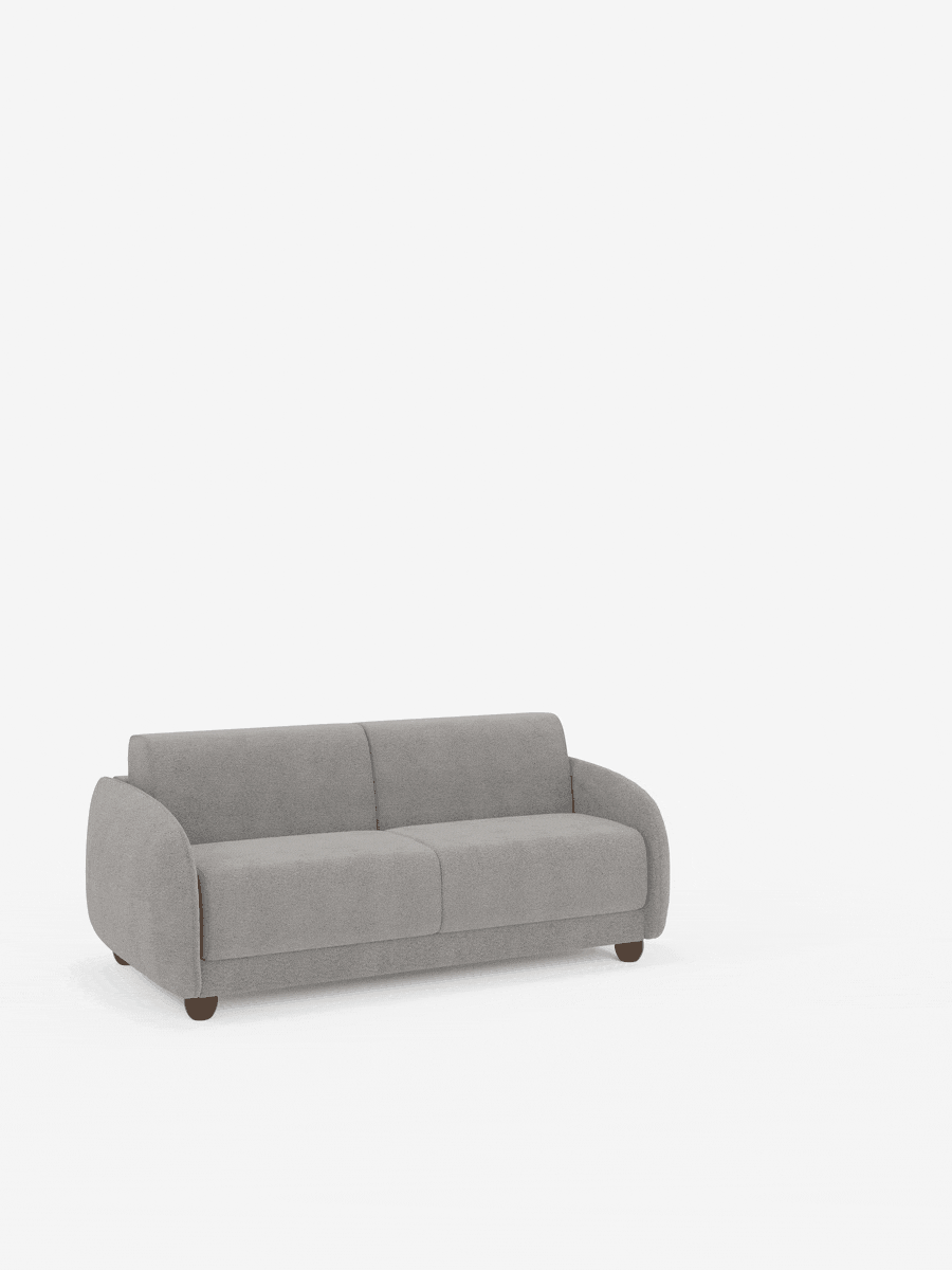 Giglio Divano letto con materasso alto 18 cm stile Japandi - 2 e 3 posti in bouclé beige impermeabile