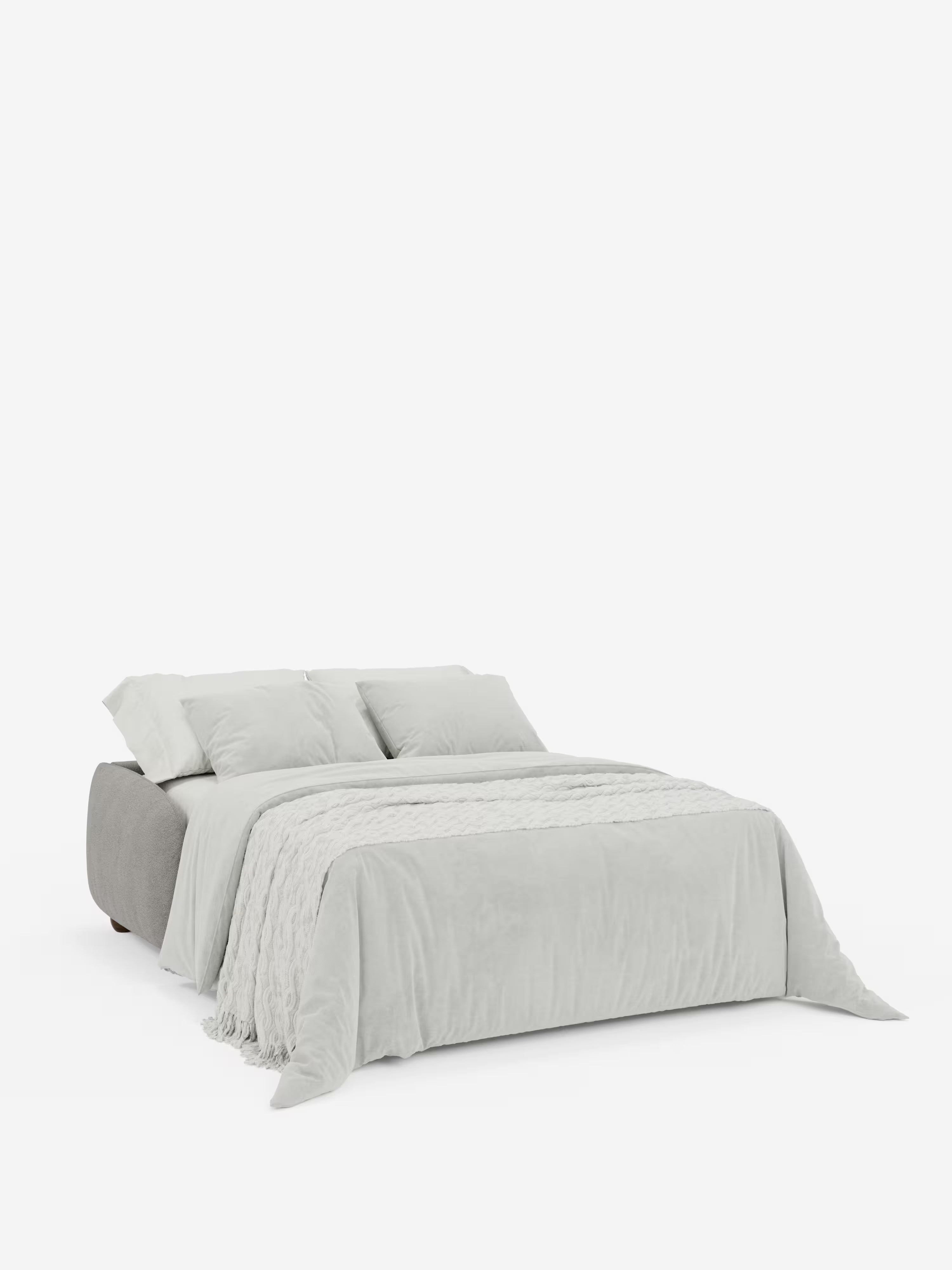 Giglio Divano letto con materasso alto 18 cm stile Japandi - 2 e 3 posti in bouclé beige impermeabile