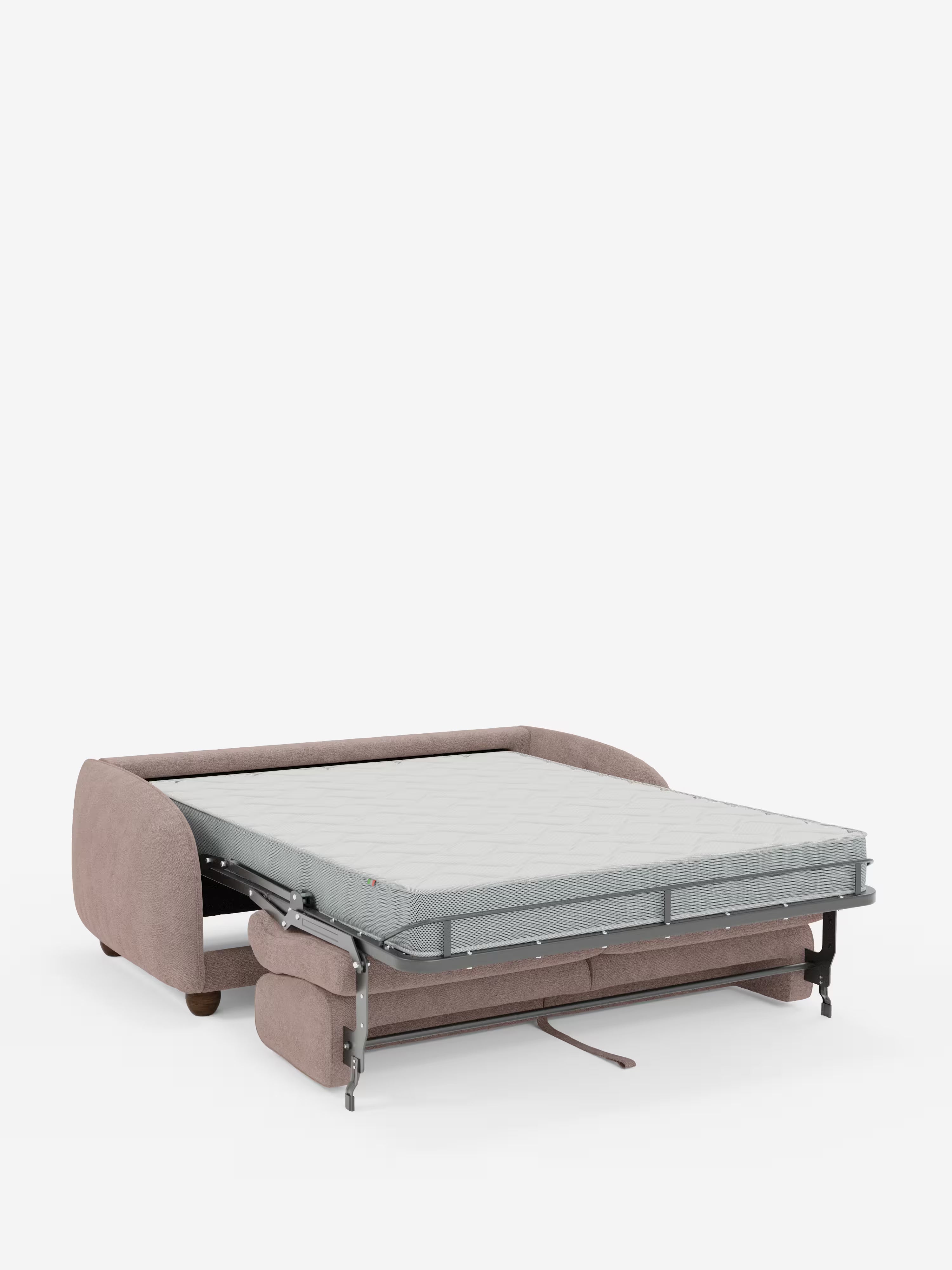 Giglio Divano letto con materasso alto 18 cm stile Japandi - 2 e 3 posti in bouclé beige impermeabile
