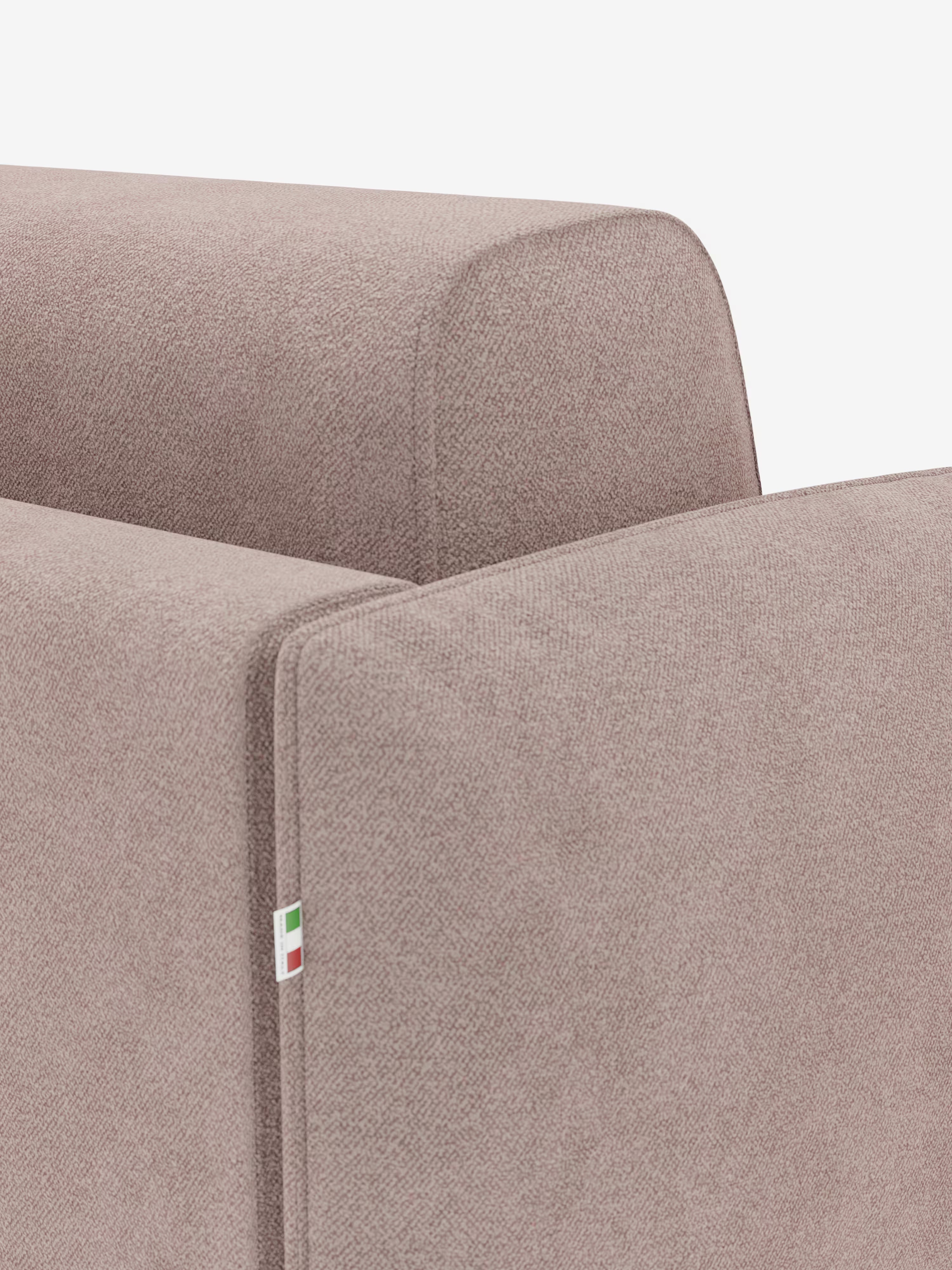 Giglio Divano letto con materasso alto 18 cm stile Japandi - 2 e 3 posti in bouclé beige impermeabile