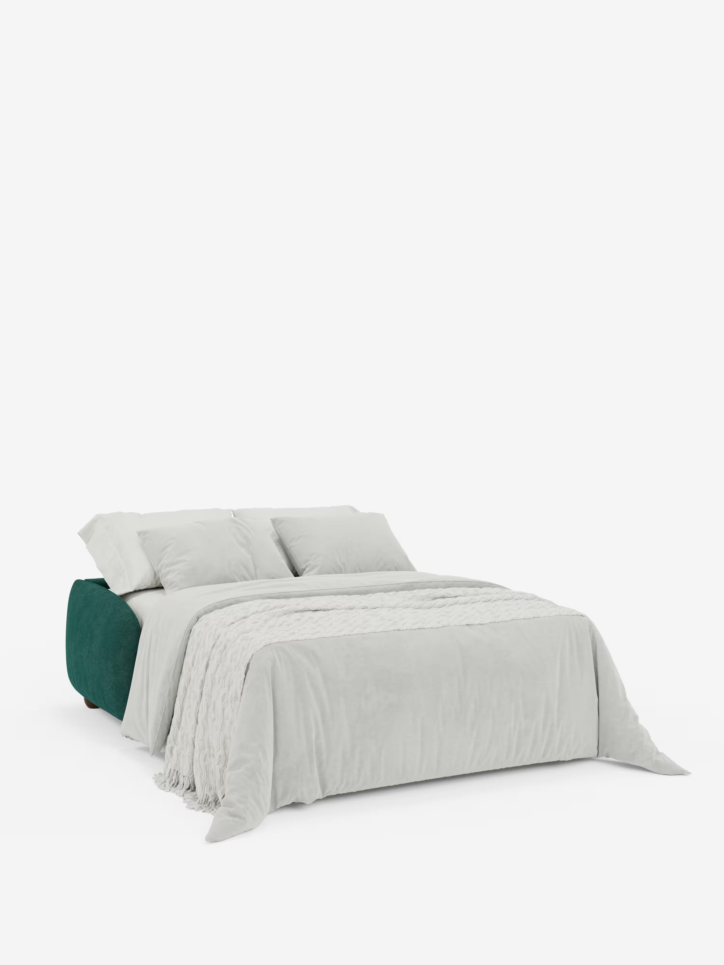 Giglio Divano letto con materasso alto 18 cm stile Japandi - 2 e 3 posti in bouclé beige impermeabile