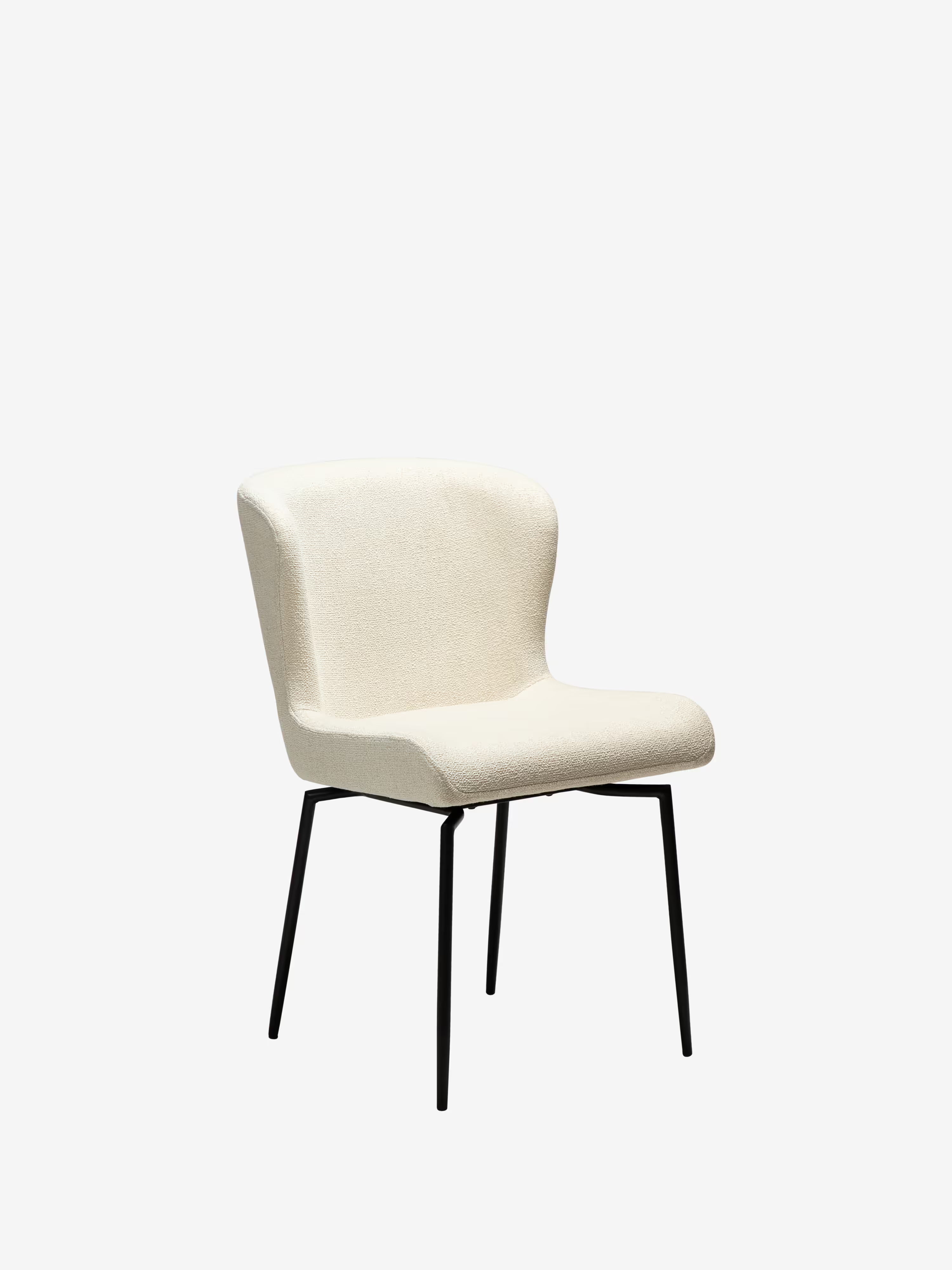 GLAM Chaise pivotante en tissu bouclé avec base en métal - design élégant et minimaliste