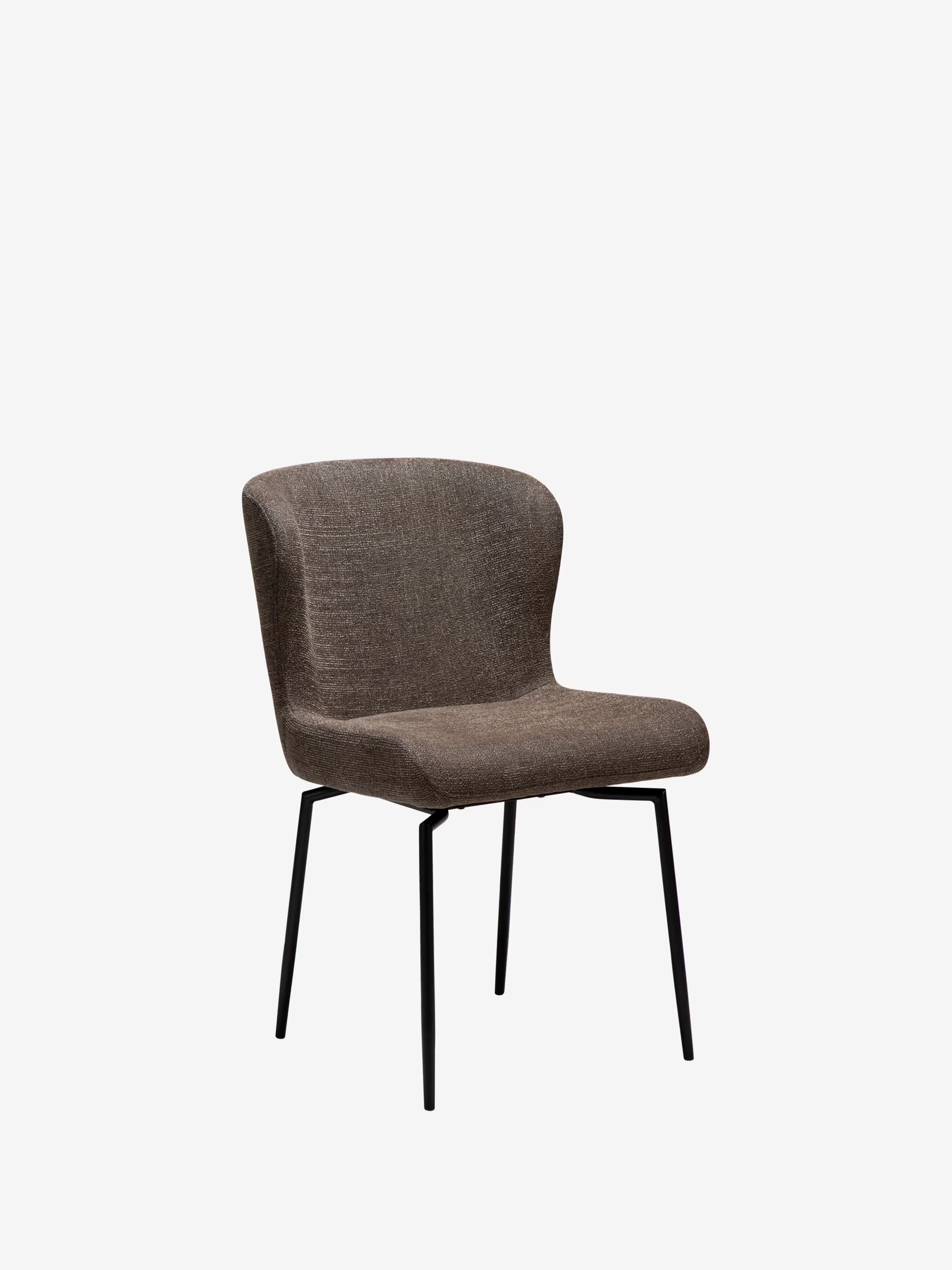 GLAM Chaise pivotante en tissu bouclé avec base en métal - design élégant et minimaliste