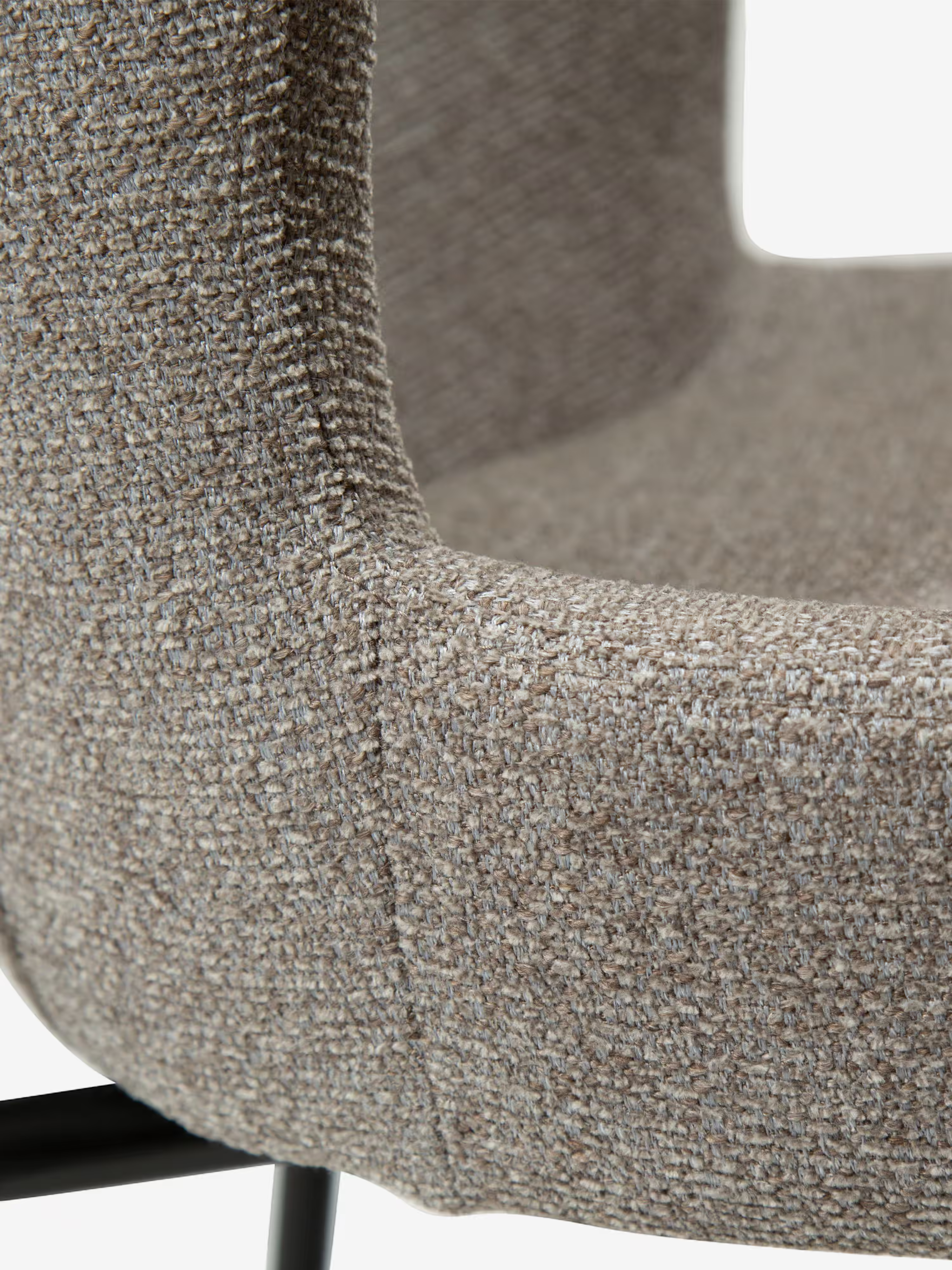 GLAM Chaise en tissu bouclé avec pieds en métal au caractère élégant