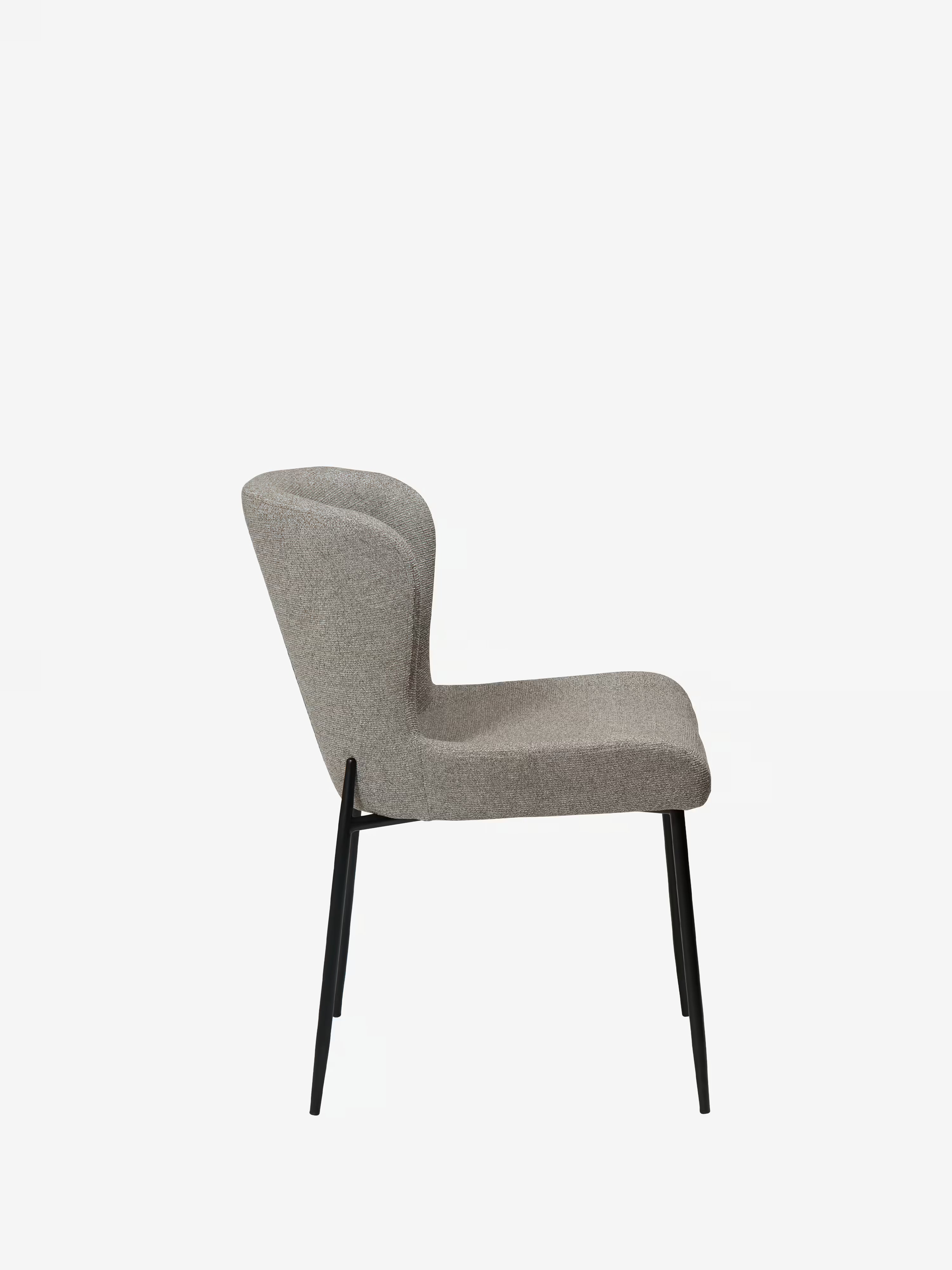 GLAM Chaise en tissu bouclé avec pieds en métal au caractère élégant