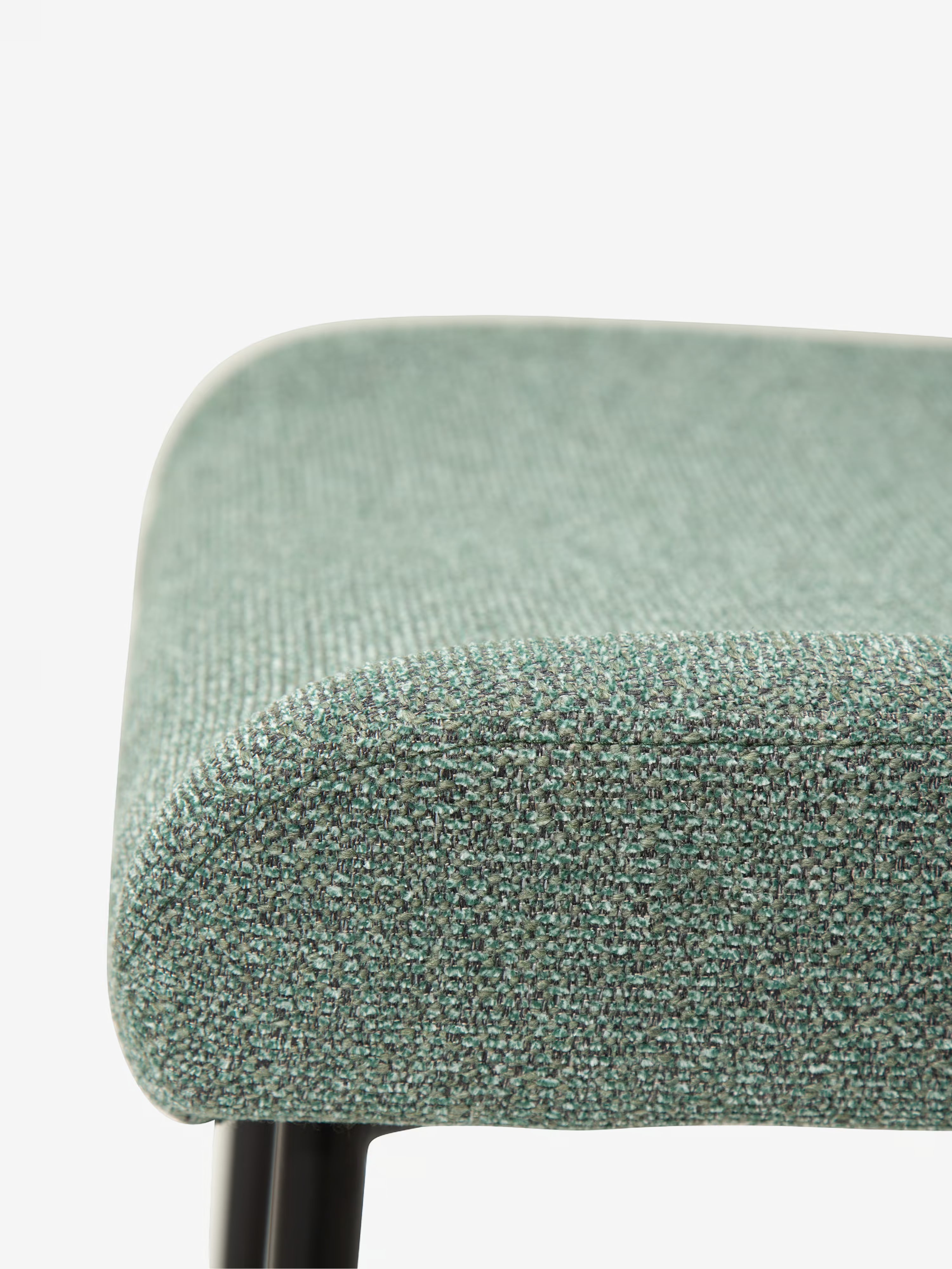 GLAM Chaise en tissu bouclé avec pieds en métal au caractère élégant