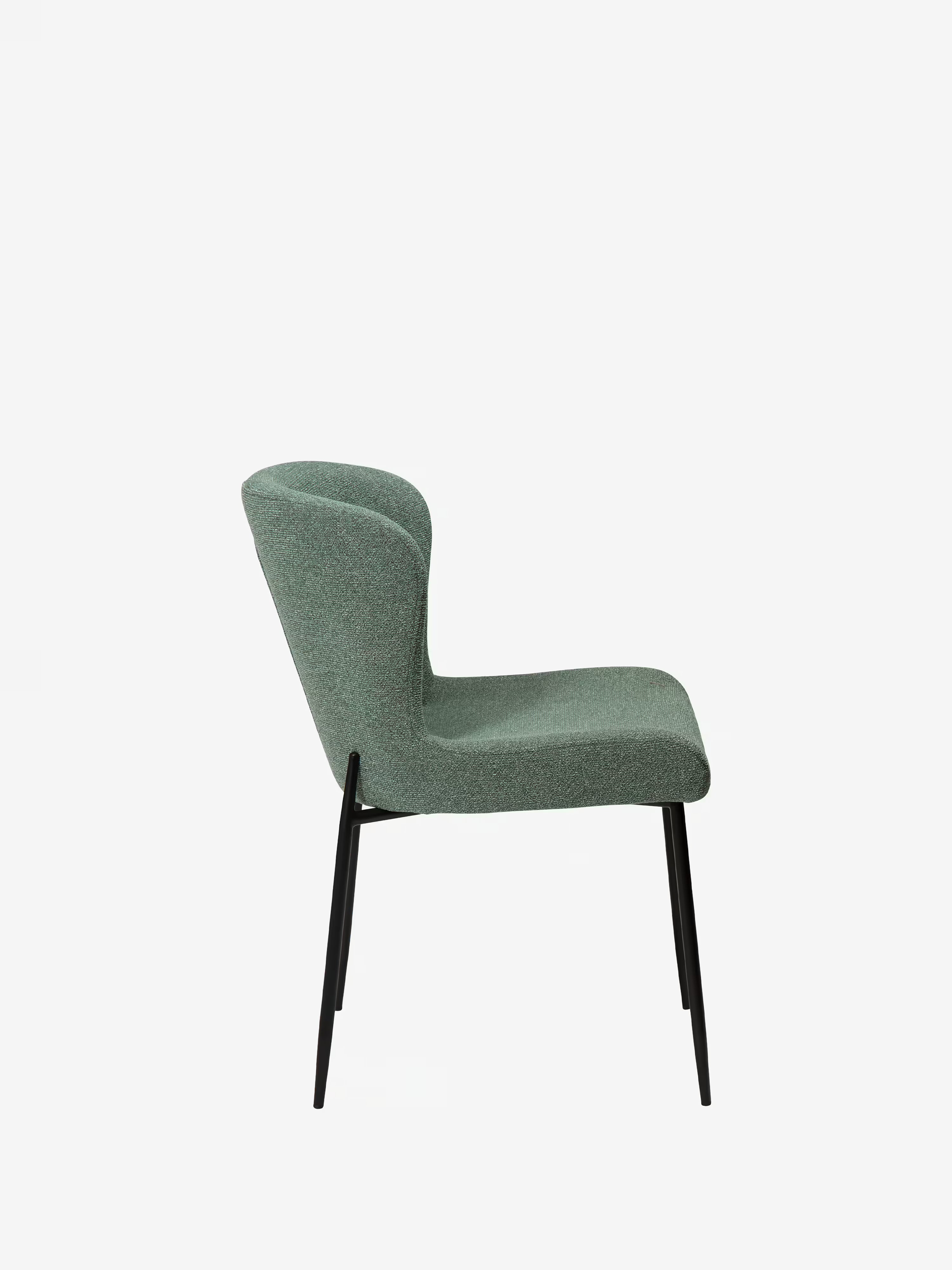 GLAM Chaise en tissu bouclé avec pieds en métal au caractère élégant