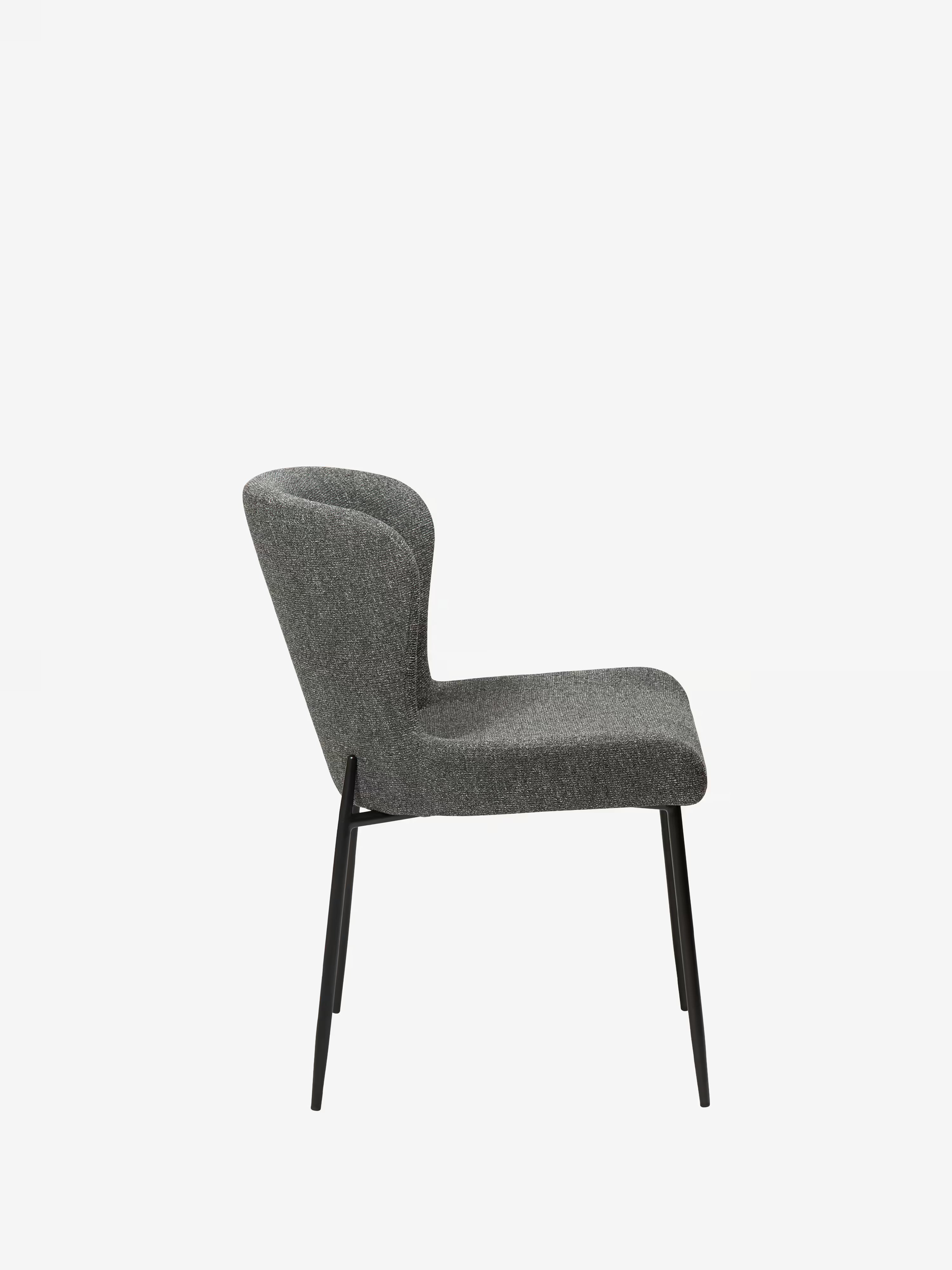GLAM Chaise en tissu bouclé avec pieds en métal au caractère élégant