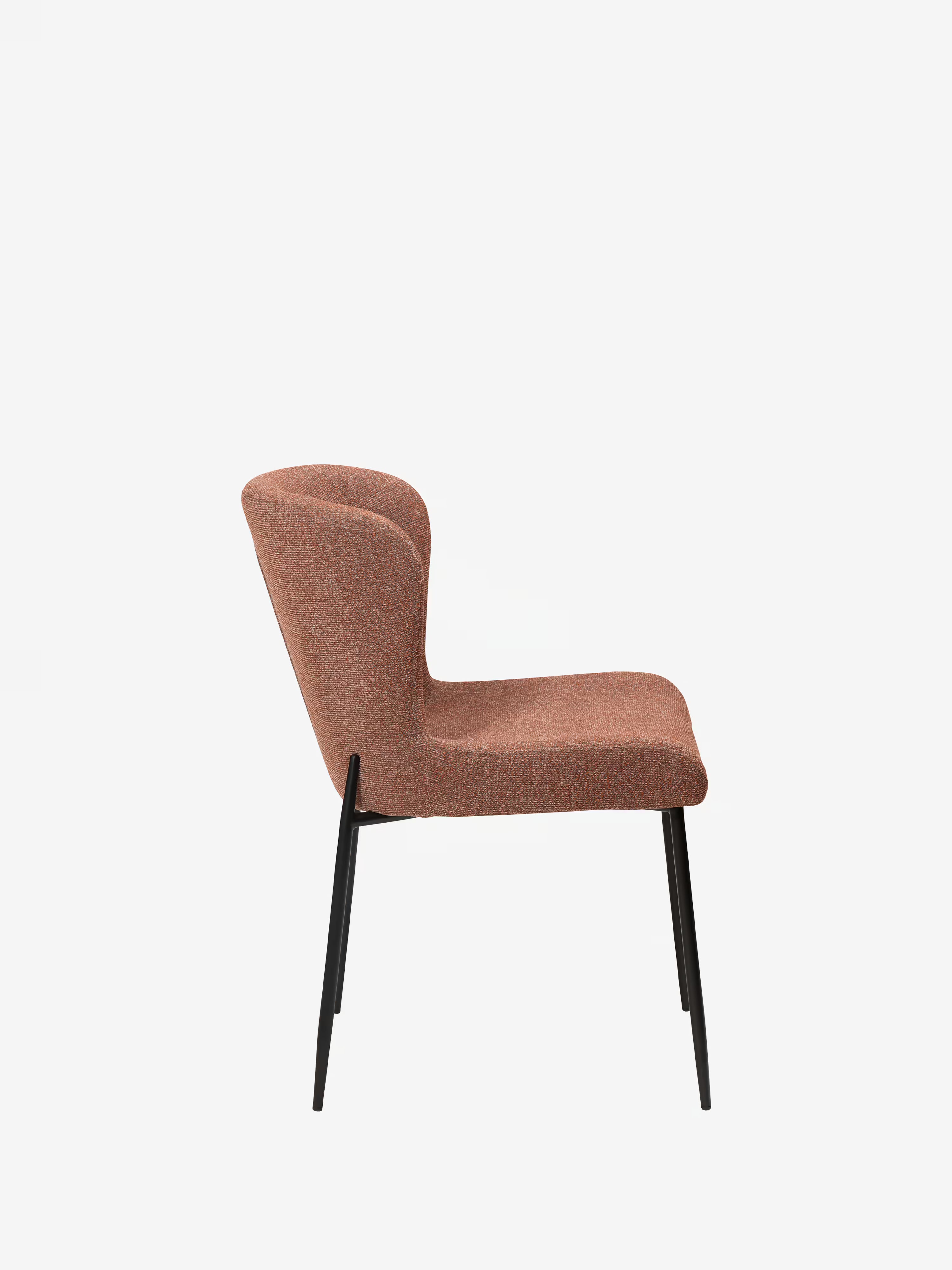 GLAM Chaise en tissu bouclé avec pieds en métal au caractère élégant