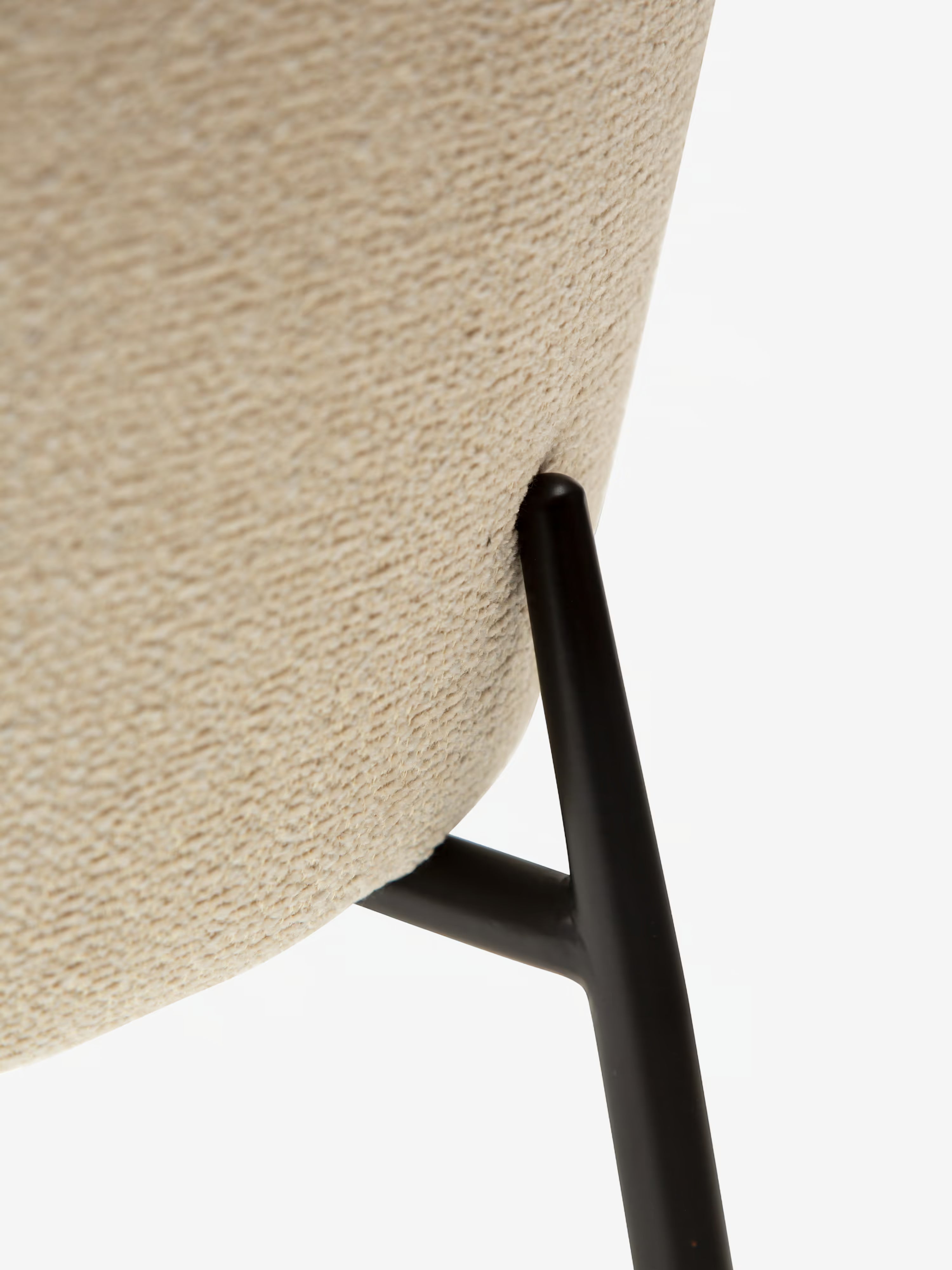 GLAM Chaise en tissu bouclé avec pieds en métal au caractère élégant