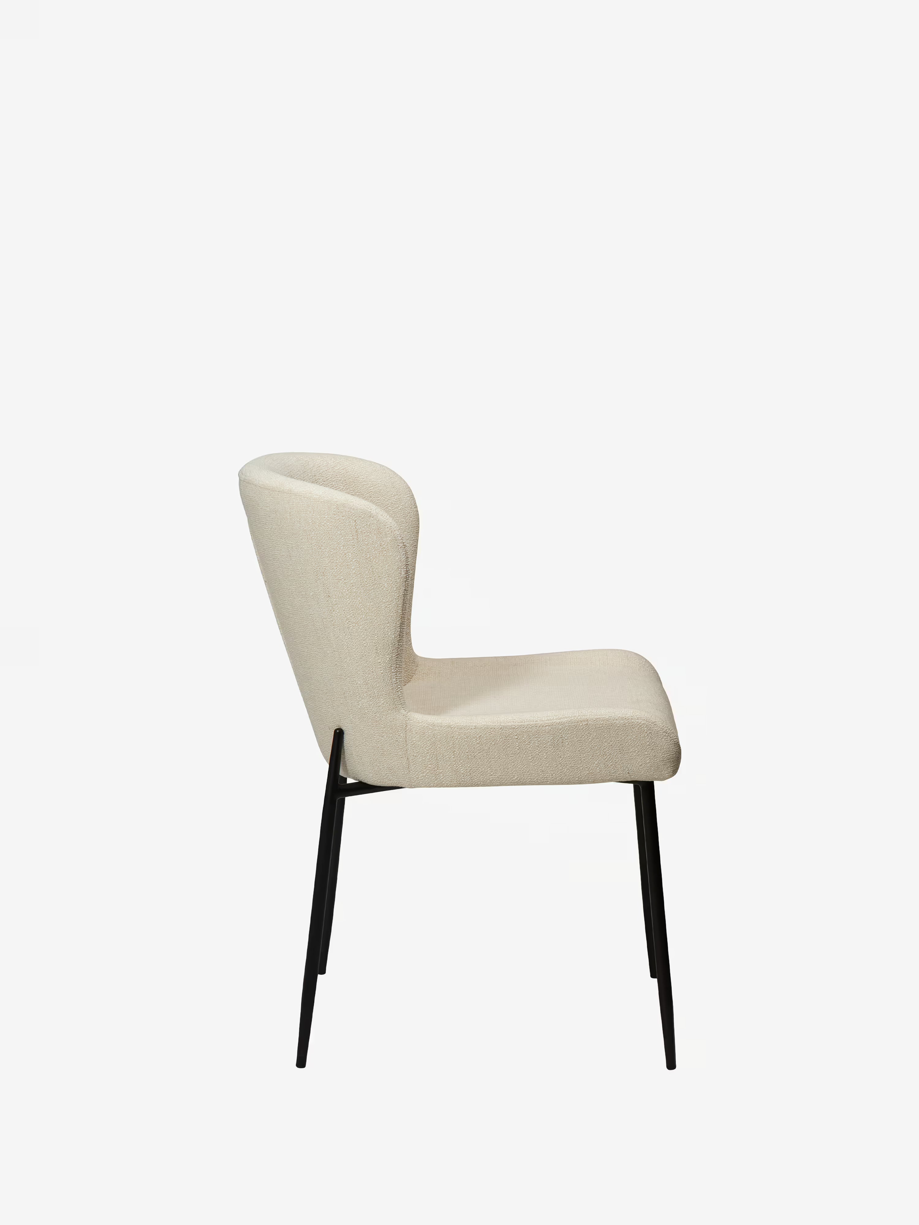 GLAM Chaise en tissu bouclé avec pieds en métal au caractère élégant