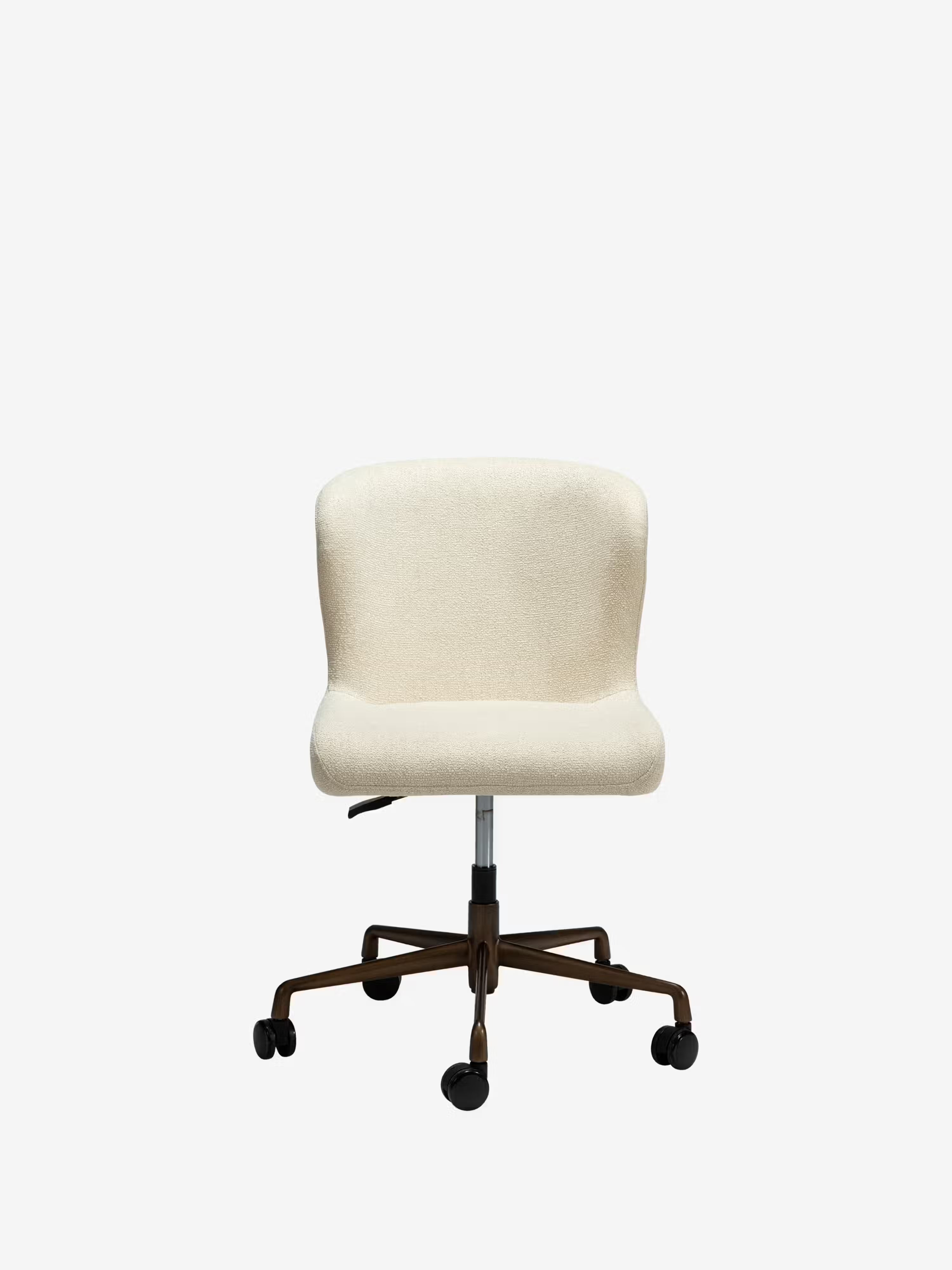 Glam Chaise de bureau pivotante en tissu bouclé avec base en métal à cinq branches
