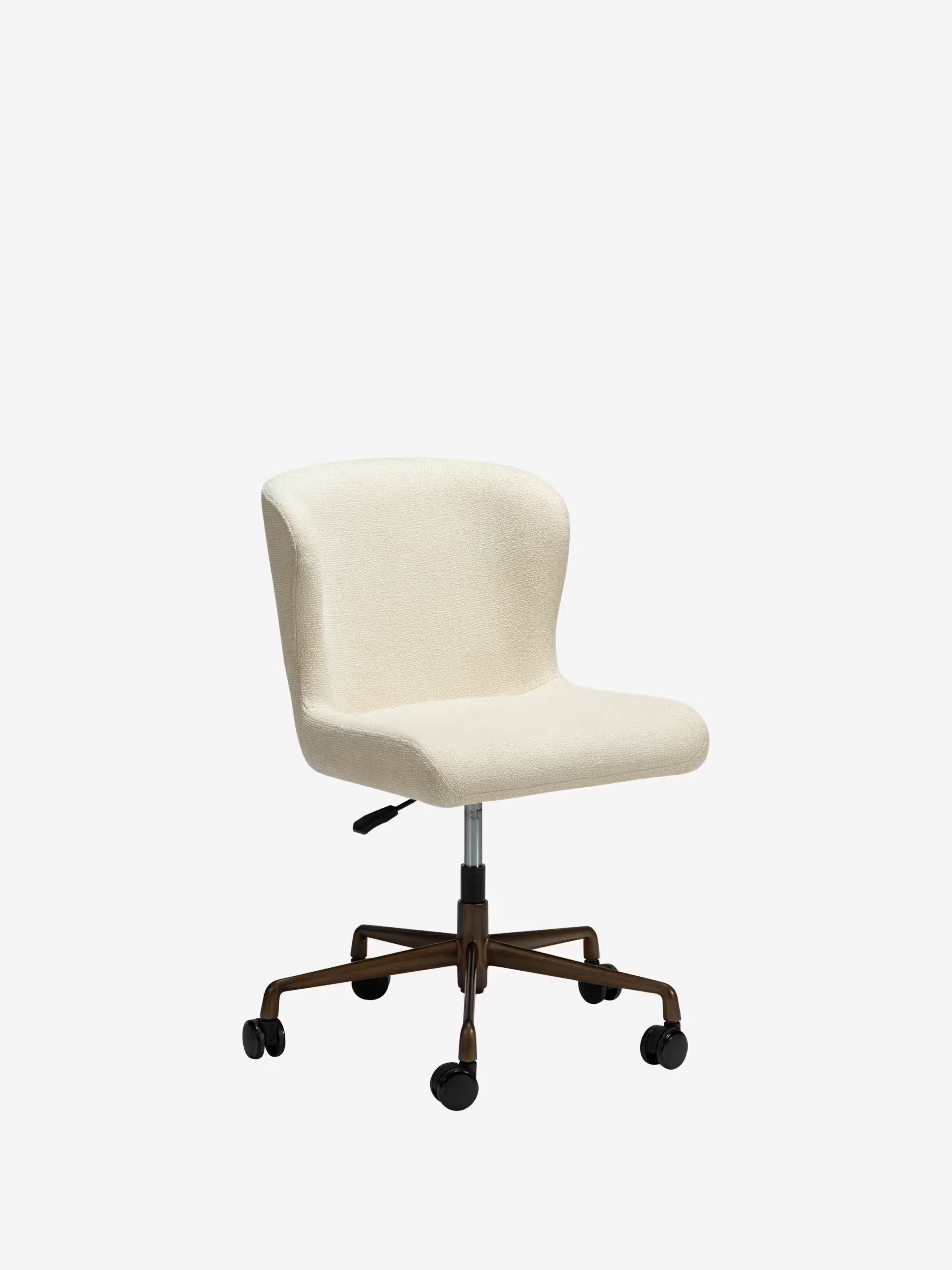 Glam Swivel office chair in bouclé fabric with five-star metal base