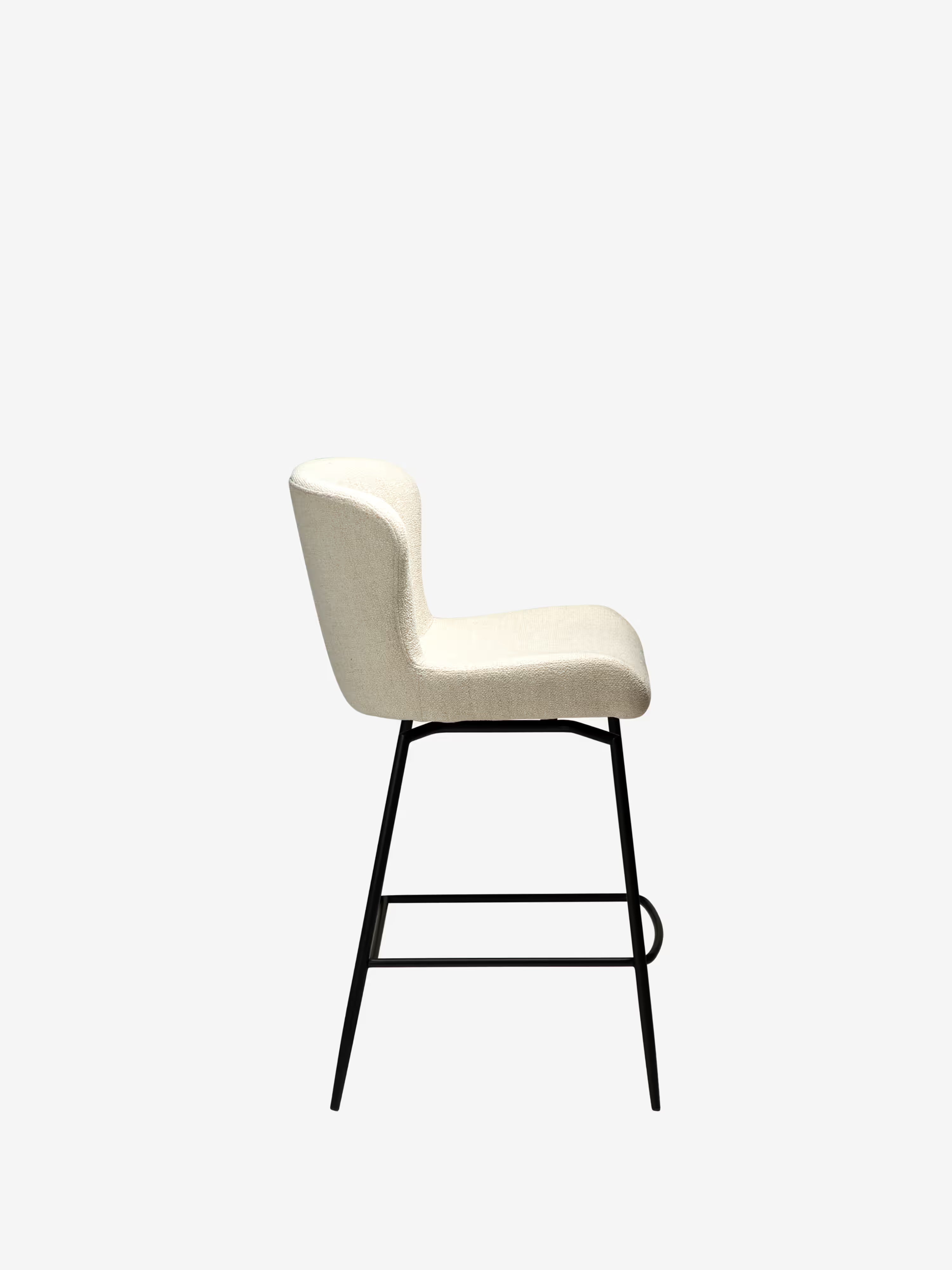 Glam Tabouret pivotant avec retour automatique - tissu bouclé avec base en métal
