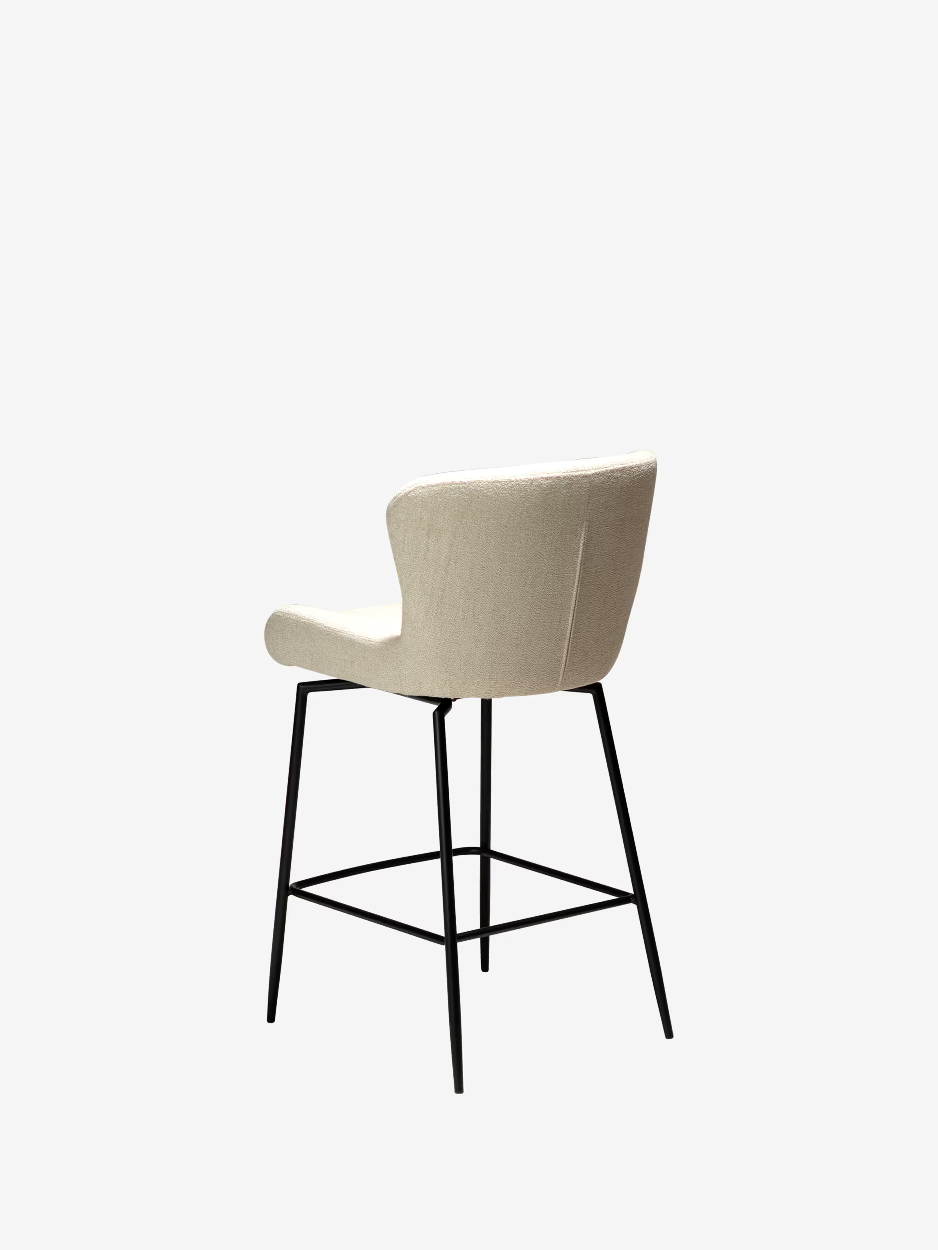 Glam Tabouret pivotant avec retour automatique - tissu bouclé avec base en métal