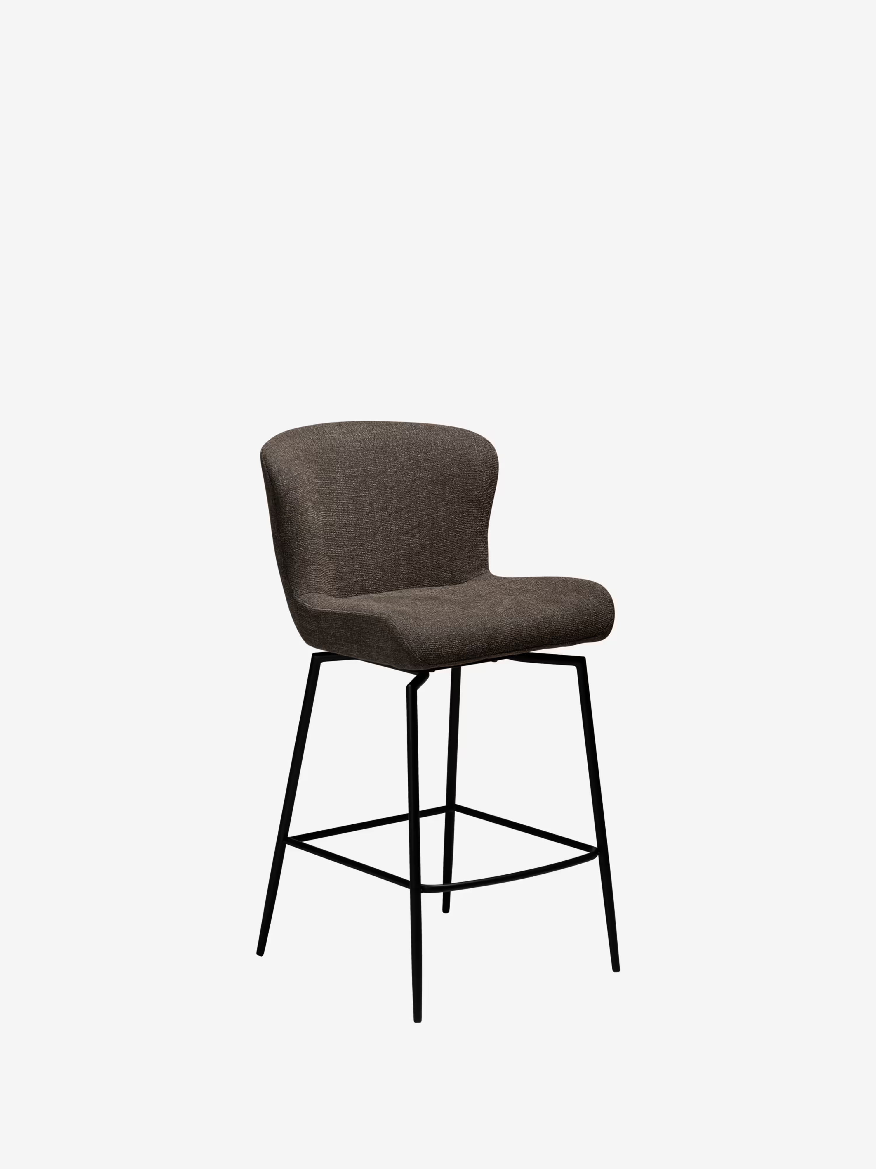 Glam Tabouret pivotant avec retour automatique - tissu bouclé avec base en métal