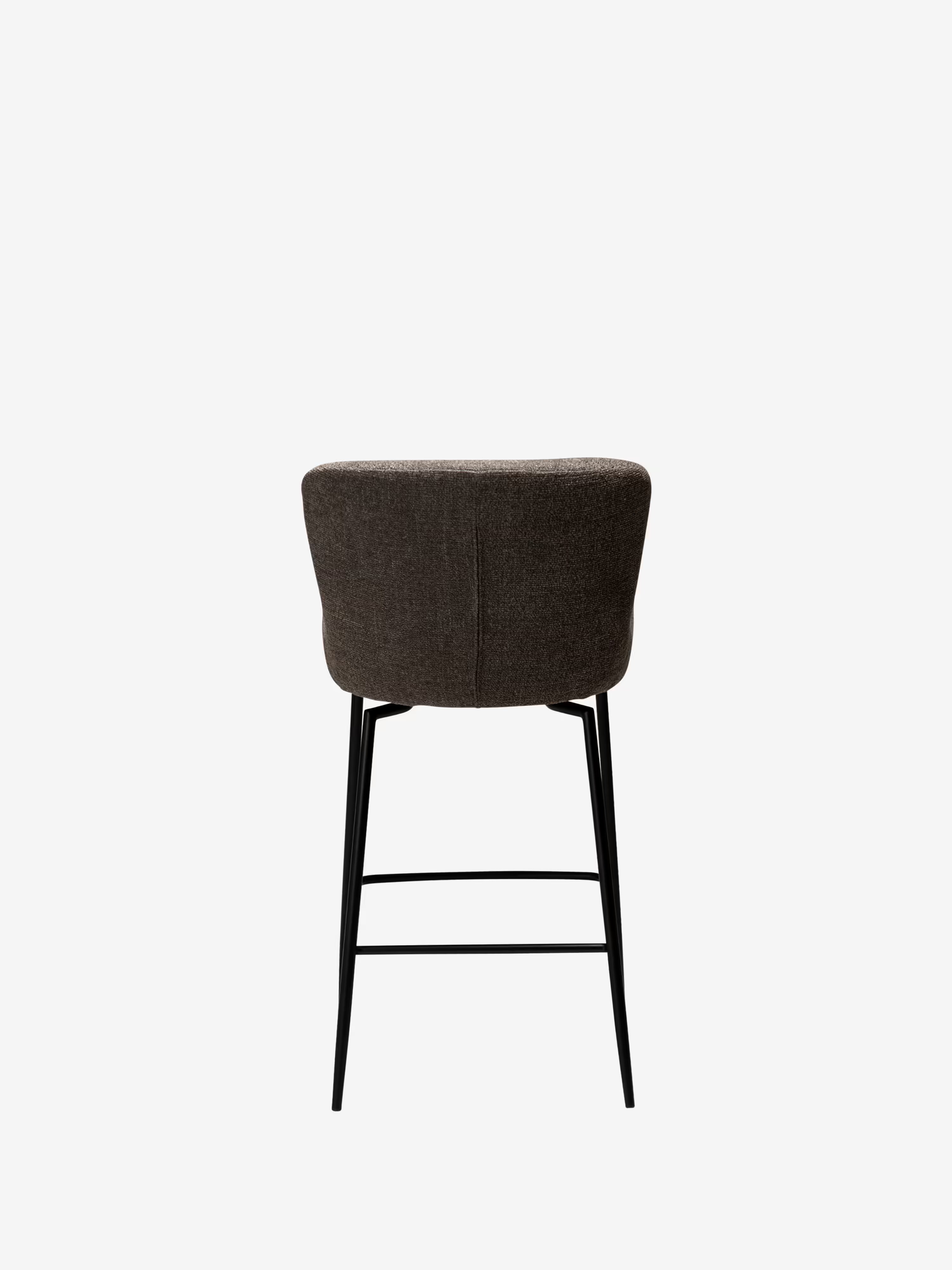 Glam Tabouret pivotant avec retour automatique - tissu bouclé avec base en métal