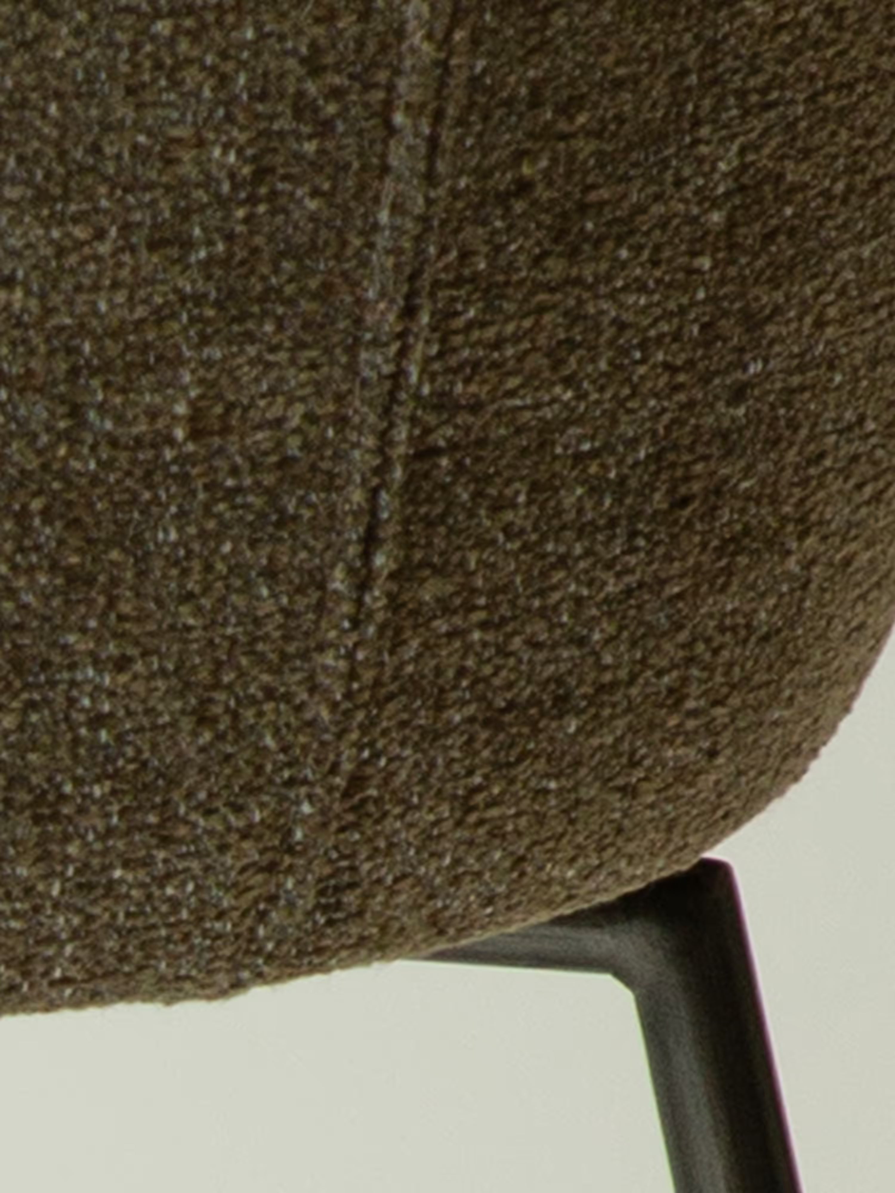 Glam Tabouret pivotant avec retour automatique - tissu bouclé avec base en métal