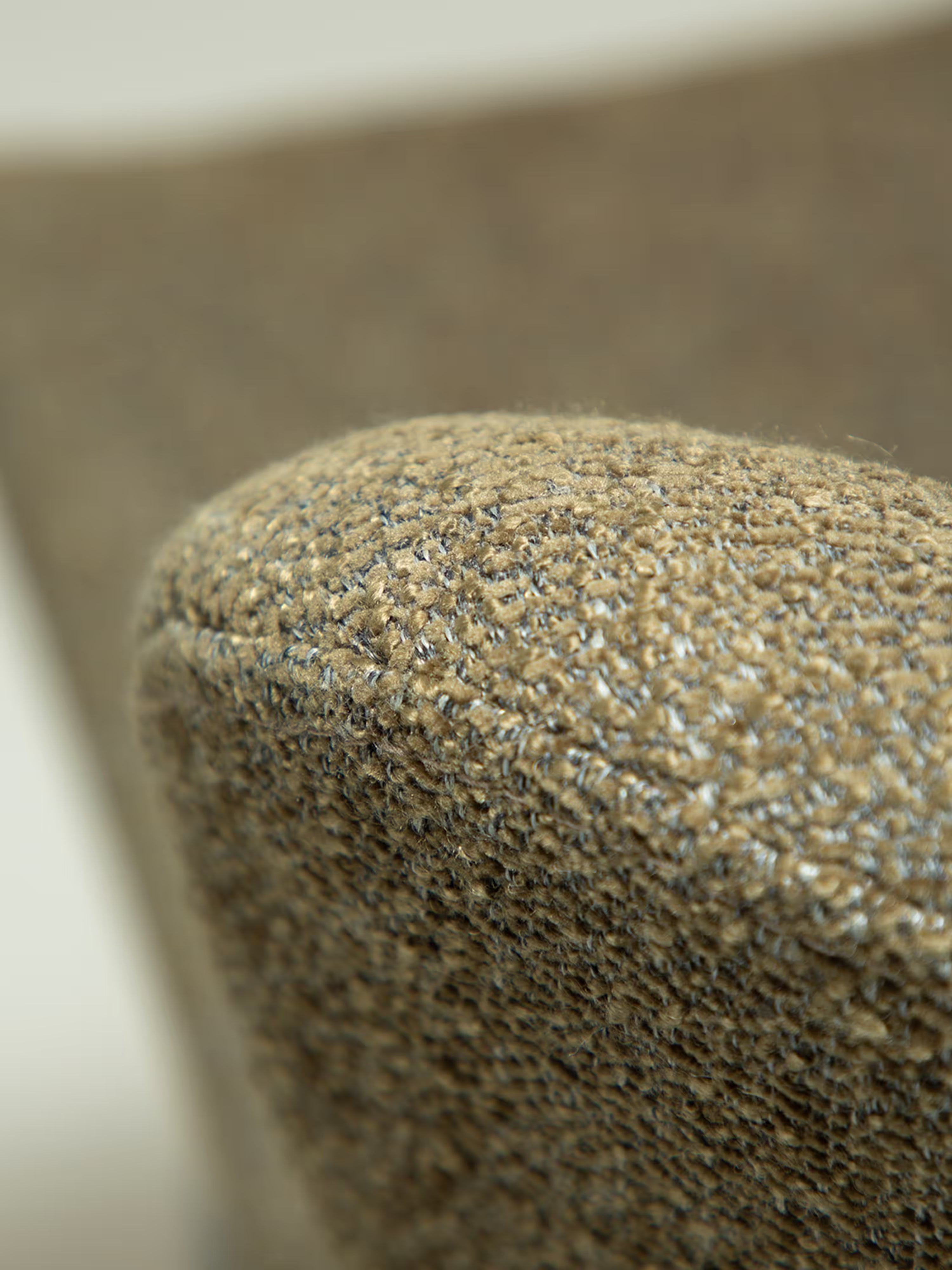 Glam Tabouret pivotant avec retour automatique - tissu bouclé avec base en métal