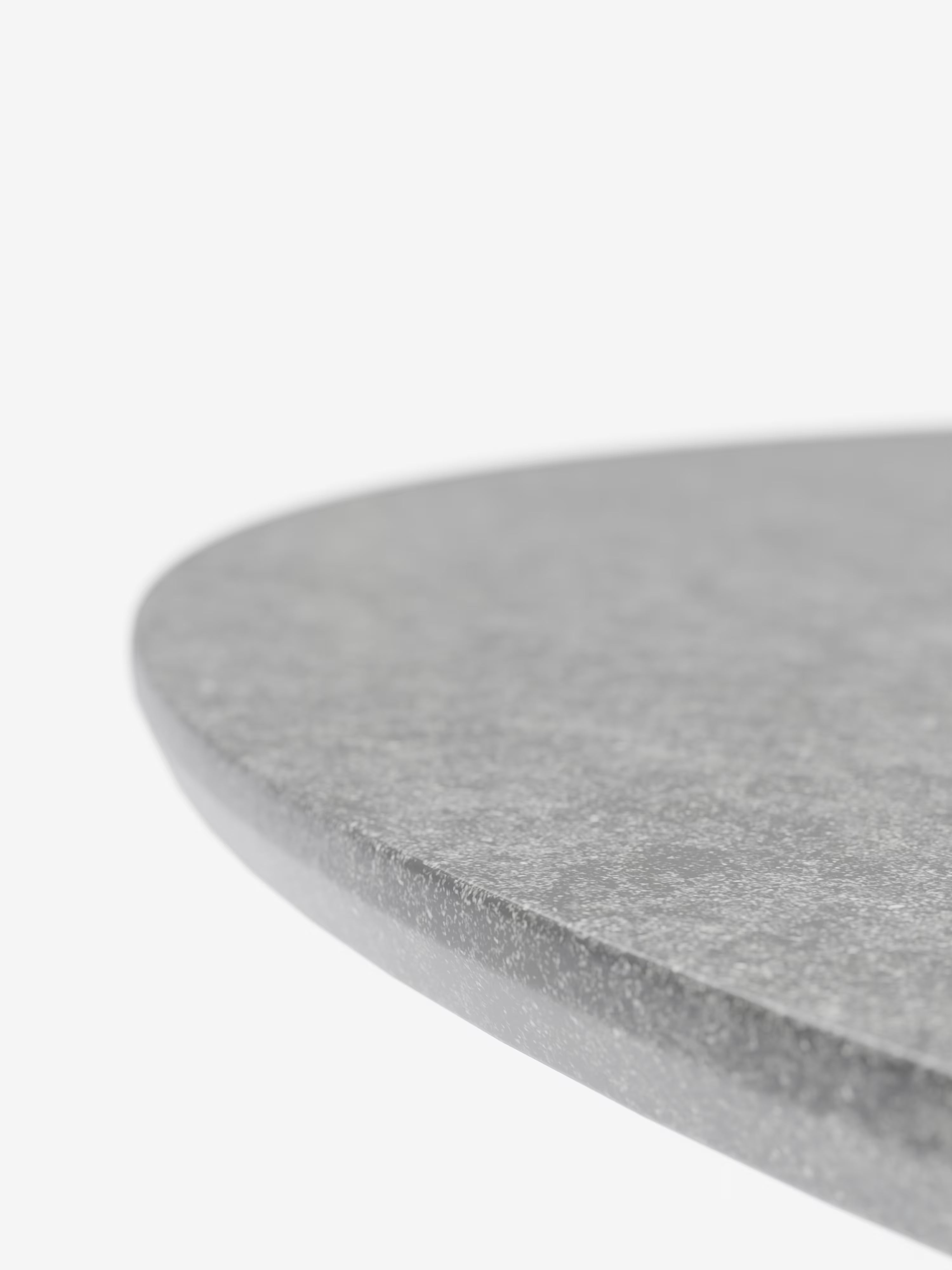 Habla Mesa redonda extensible con sobre efecto cemento – base de metal negro Ø 120 (L 160) cm