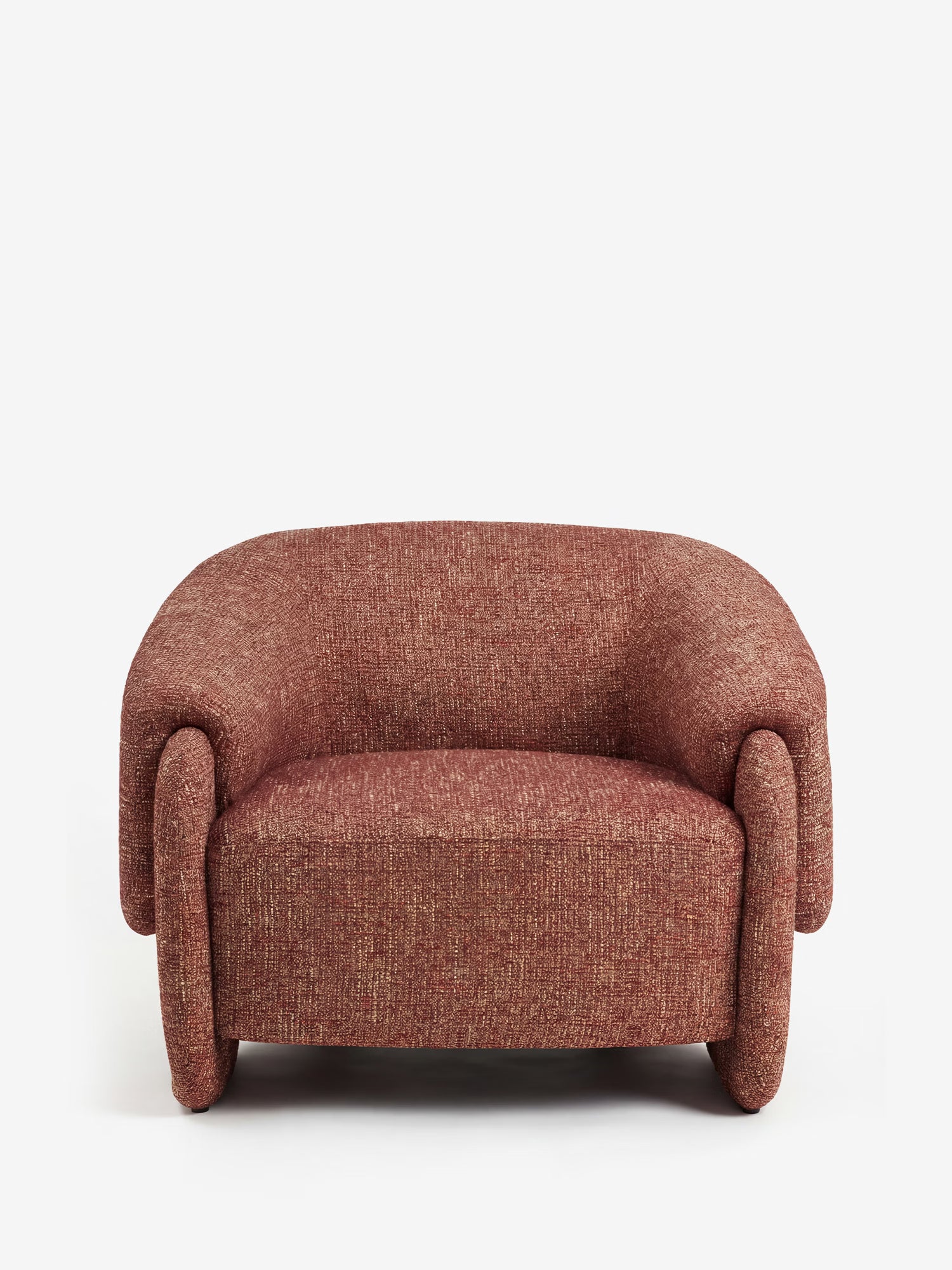 Hamilton Poltrona lounge imbottita FSC® 100% in tessuto Bouclé bourdeaux mix