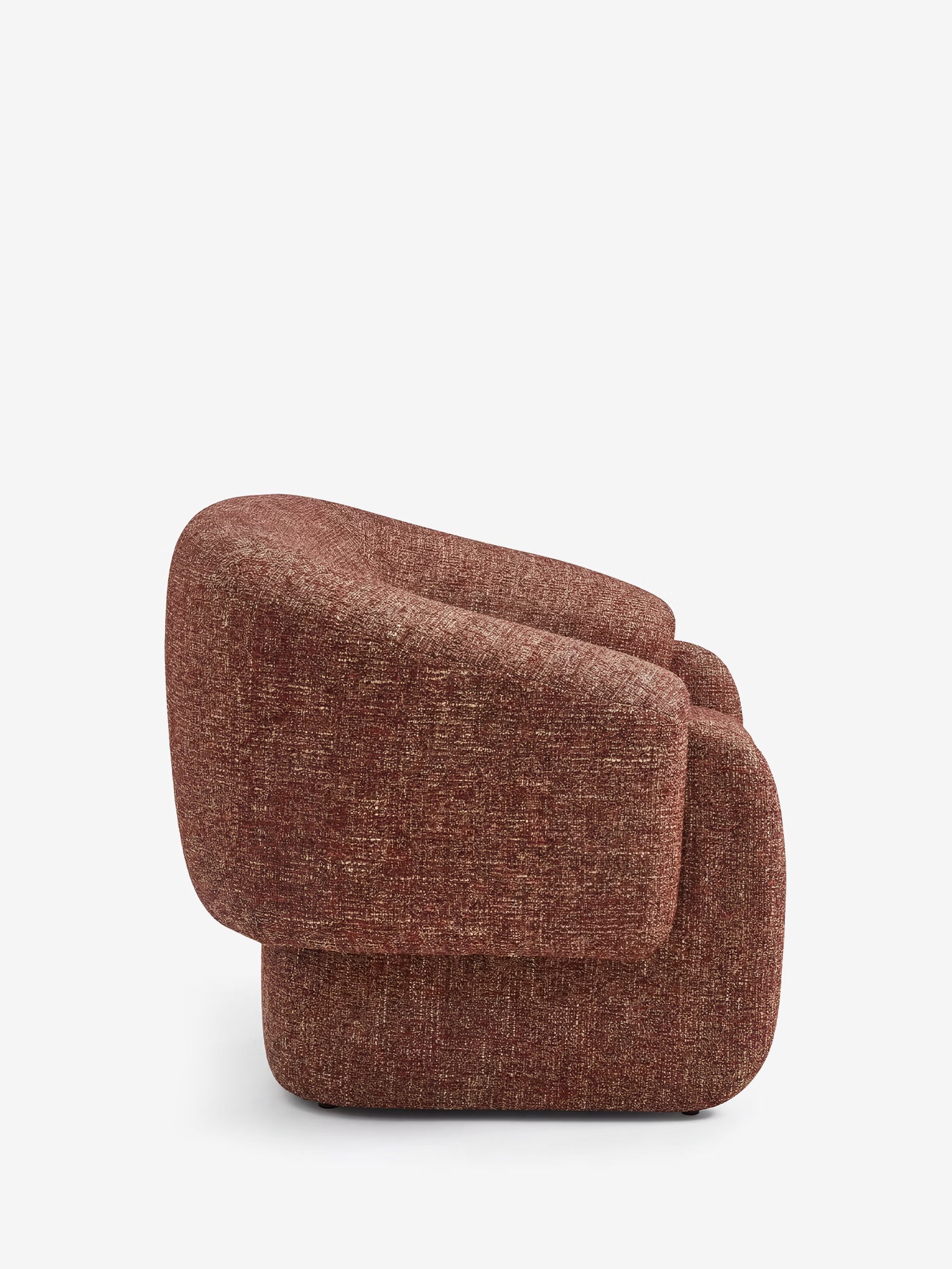 Hamilton Poltrona lounge imbottita FSC® 100% in tessuto Bouclé bourdeaux mix