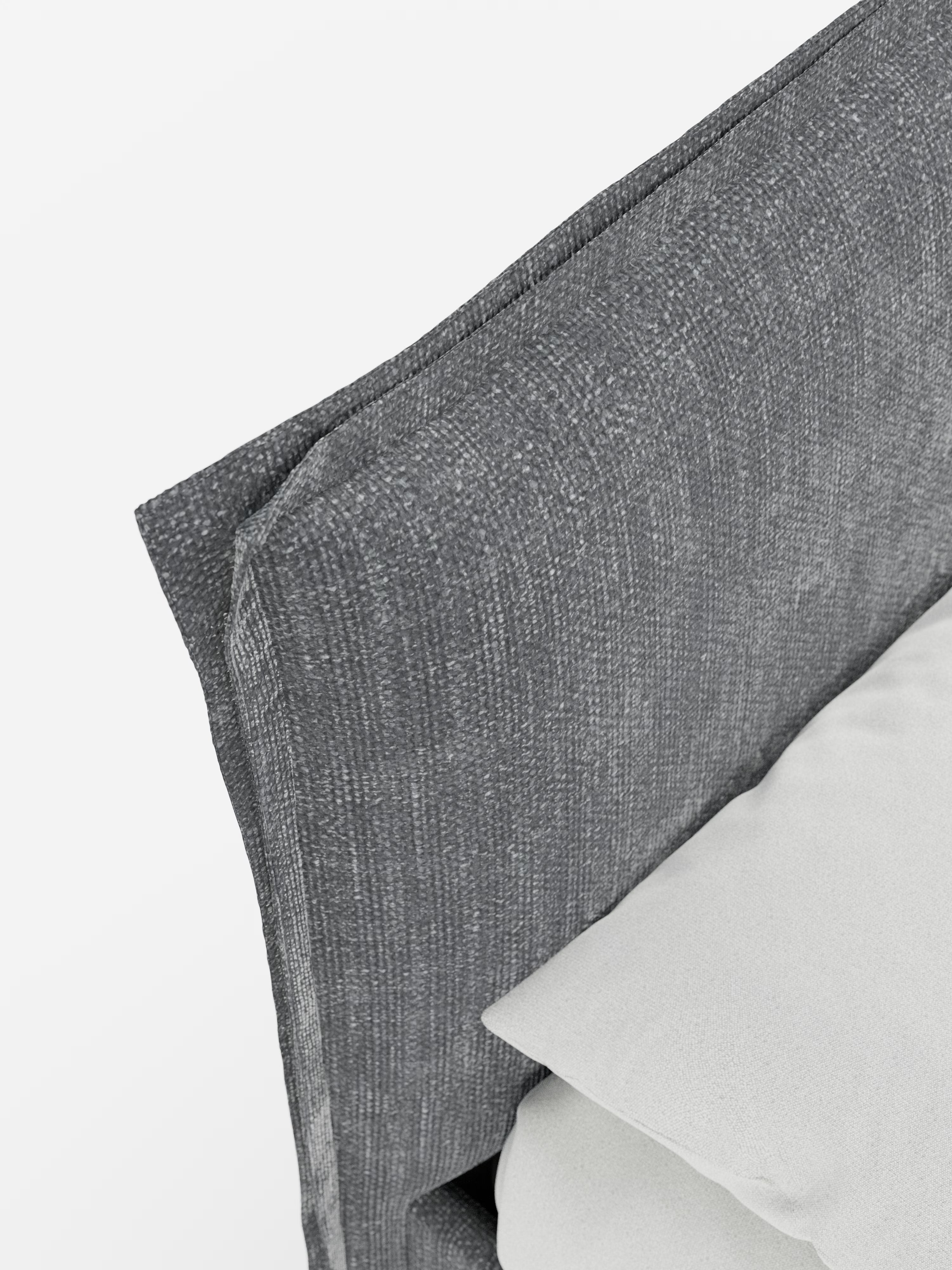 Hans Storage bed with minimal design in soft-touch flame fabric, waterproof