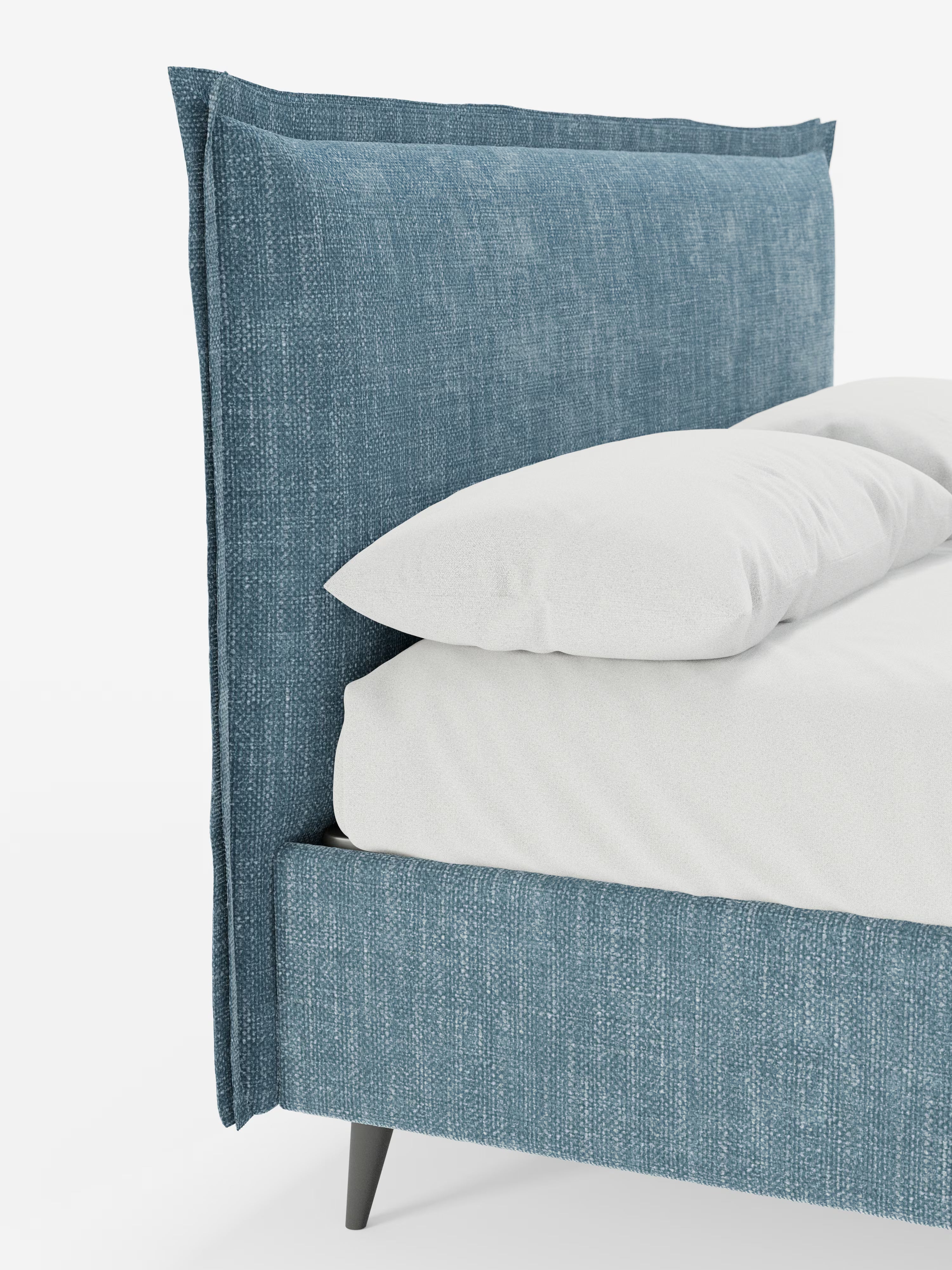 Hans Storage bed with minimal design in soft-touch flame fabric, waterproof