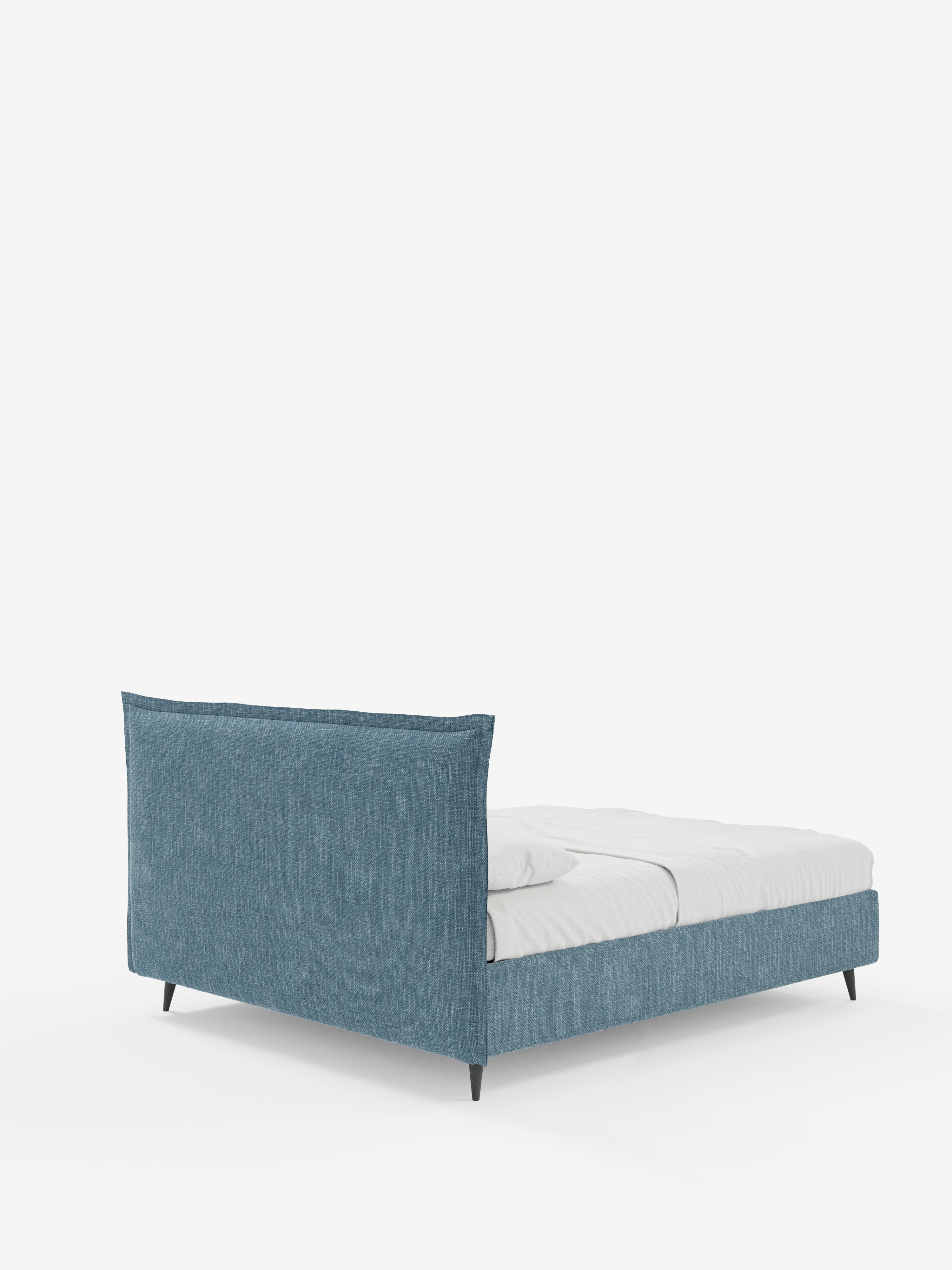 Hans Storage bed with minimal design in soft-touch flame fabric, waterproof