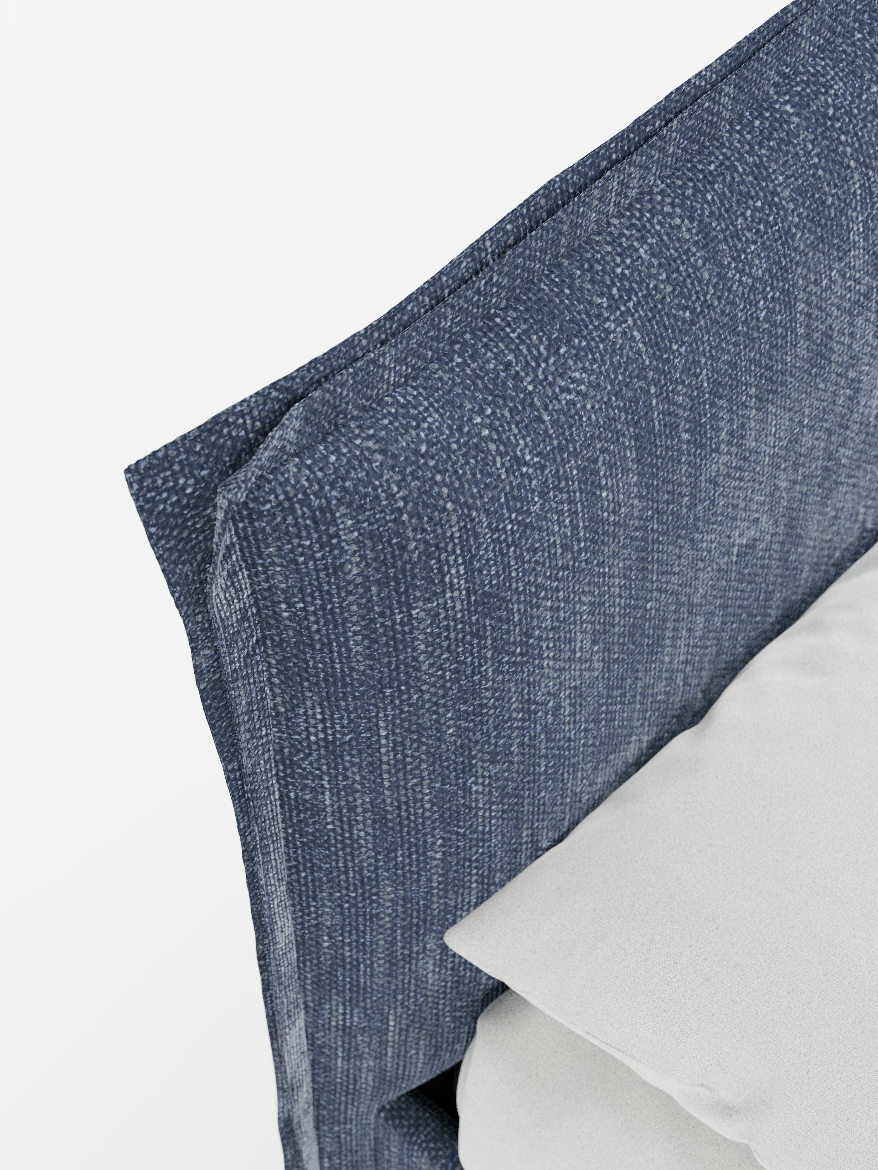 Hans Storage bed with minimal design in soft-touch flame fabric, waterproof