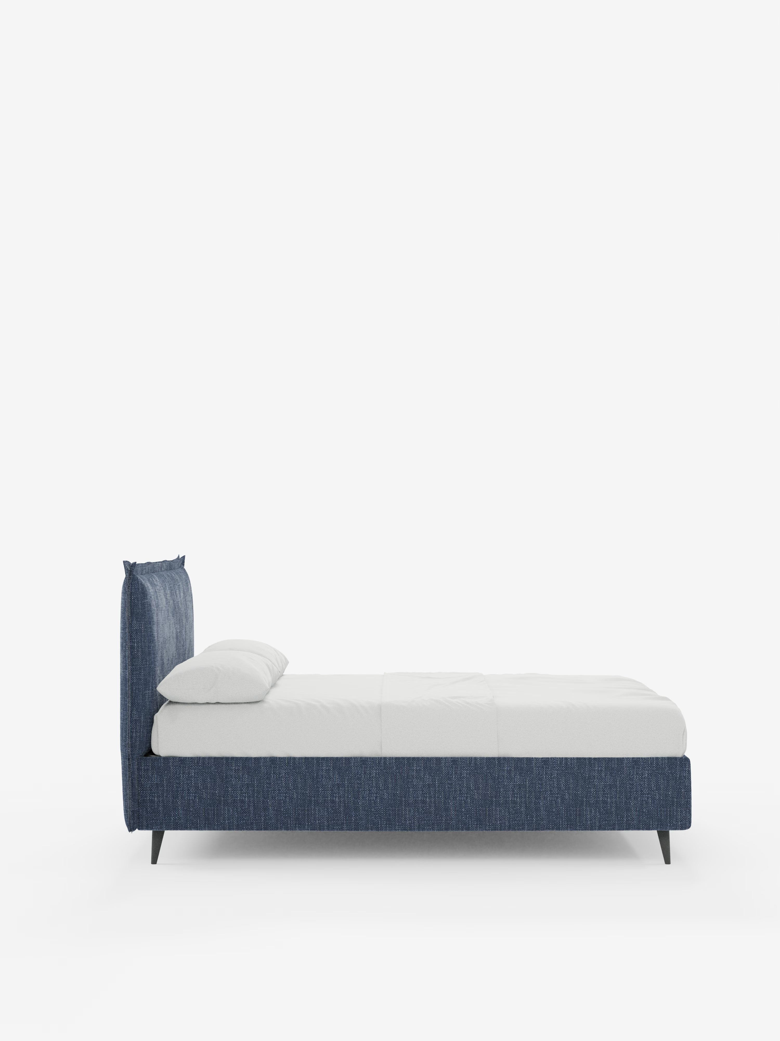 Hans Storage bed with minimal design in soft-touch flame fabric, waterproof