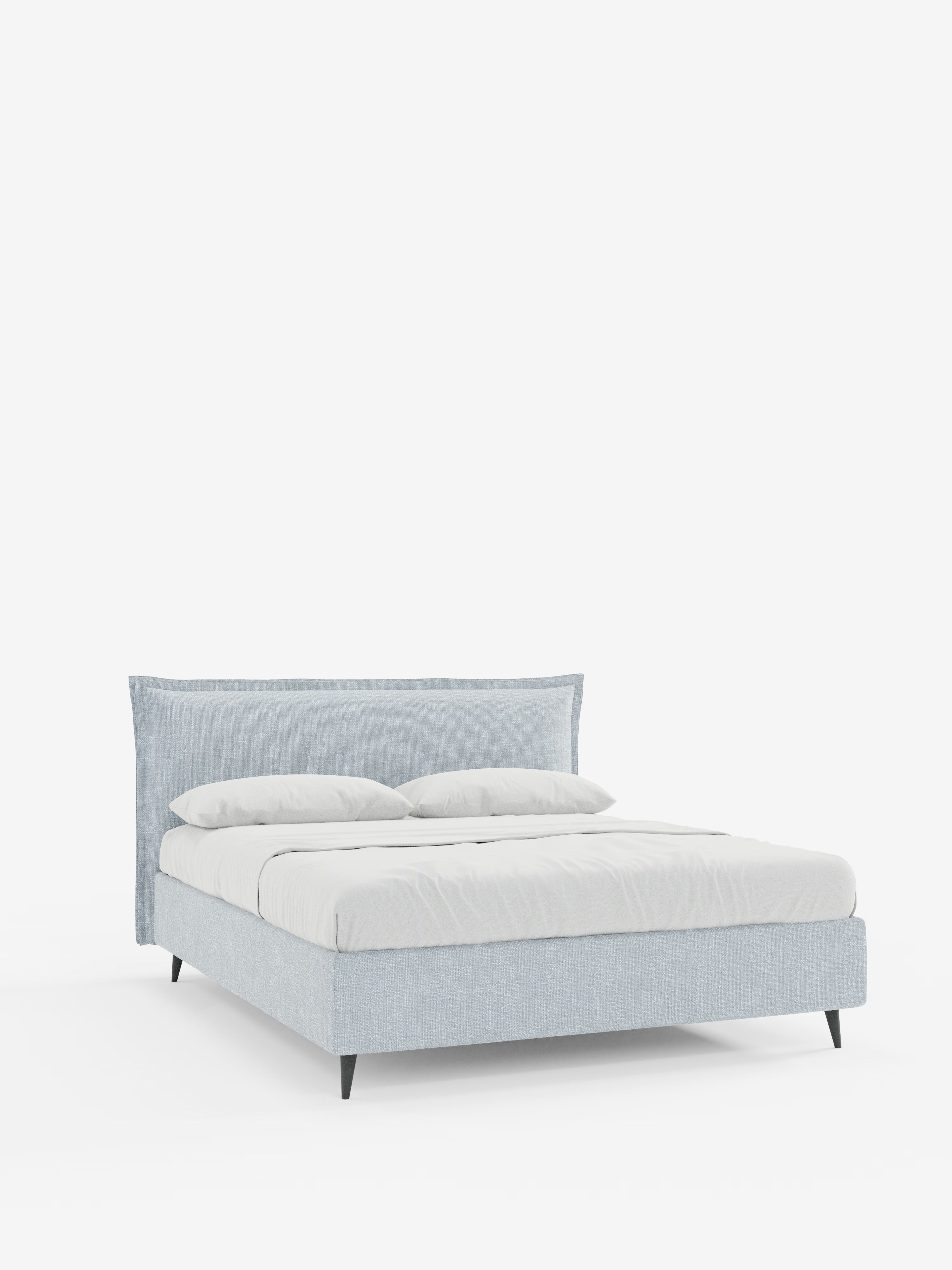 Hans Storage bed with minimal design in soft-touch flame fabric, waterproof