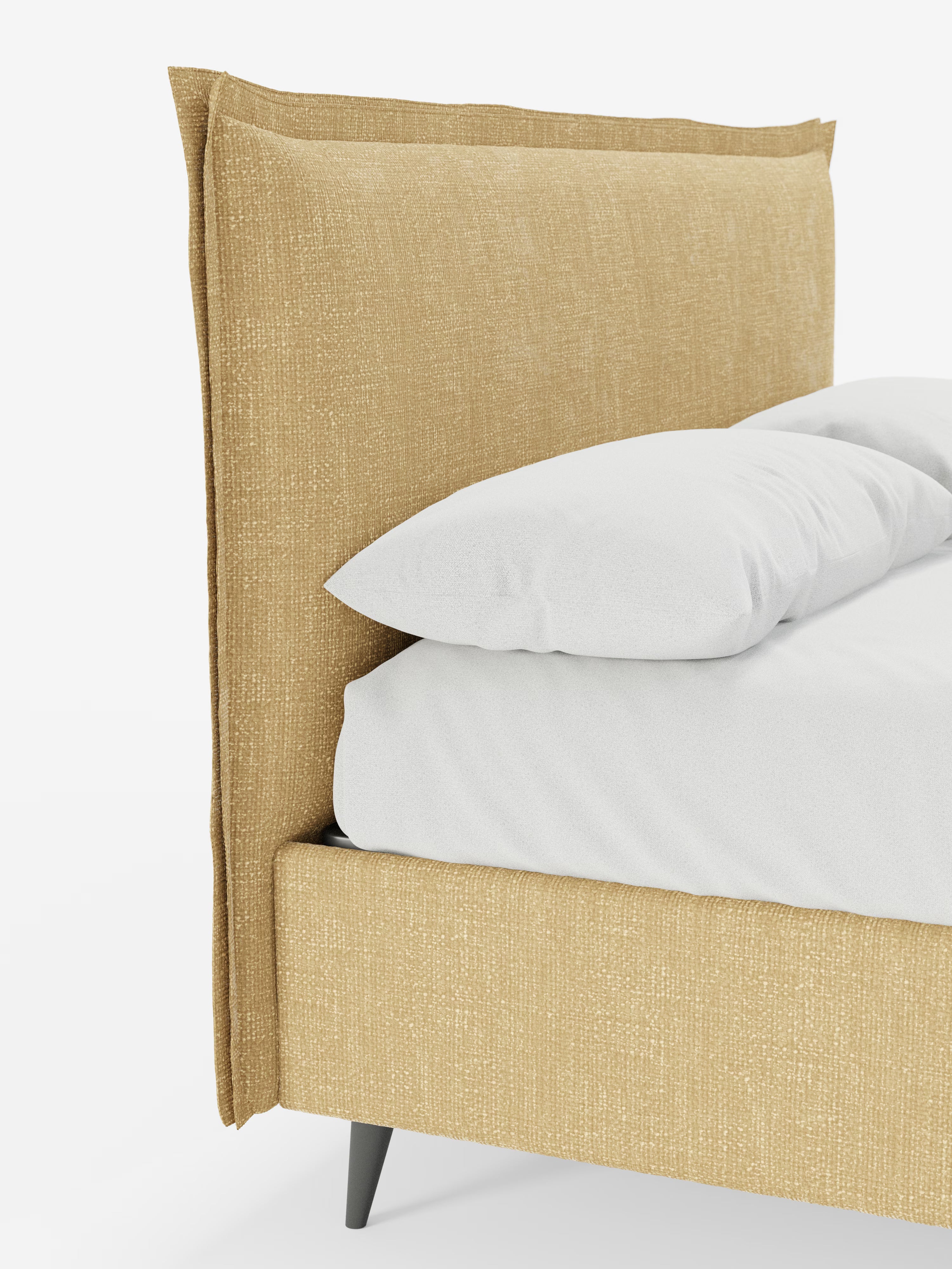 Hans Storage bed with minimal design in soft-touch flame fabric, waterproof