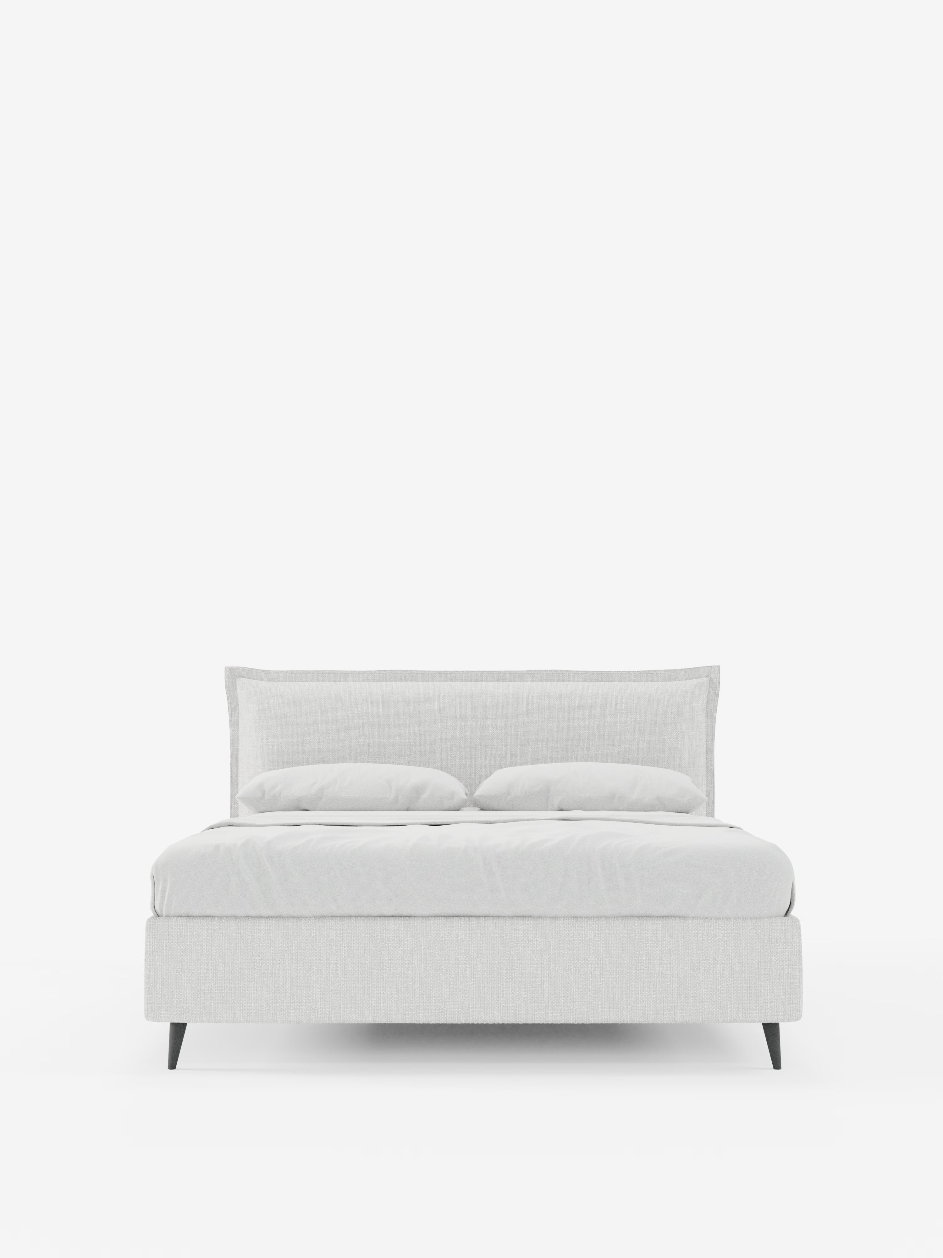 Hans Storage bed with minimal design in soft-touch flame fabric, waterproof