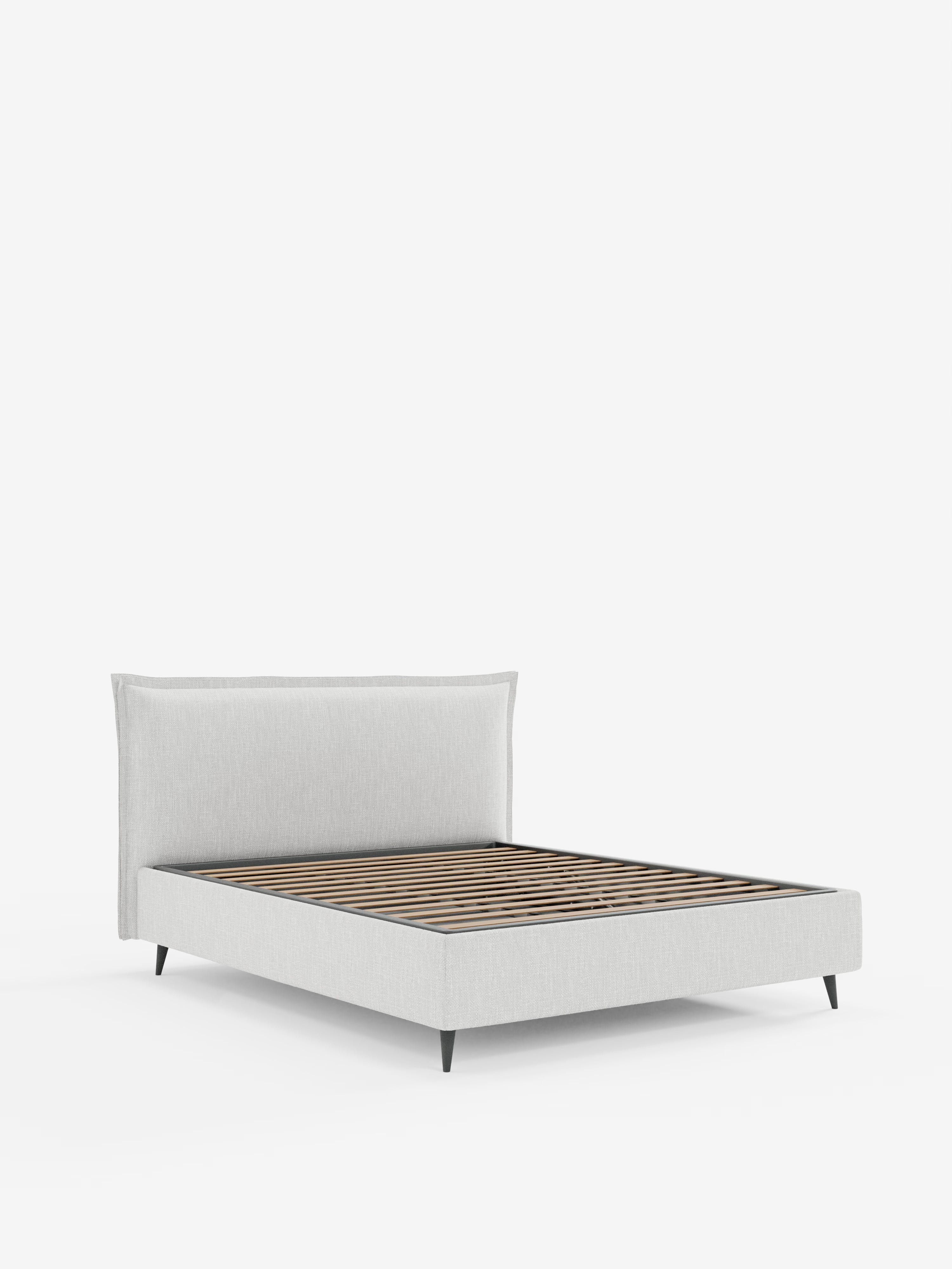 Hans Storage bed with minimal design in soft-touch flame fabric, waterproof