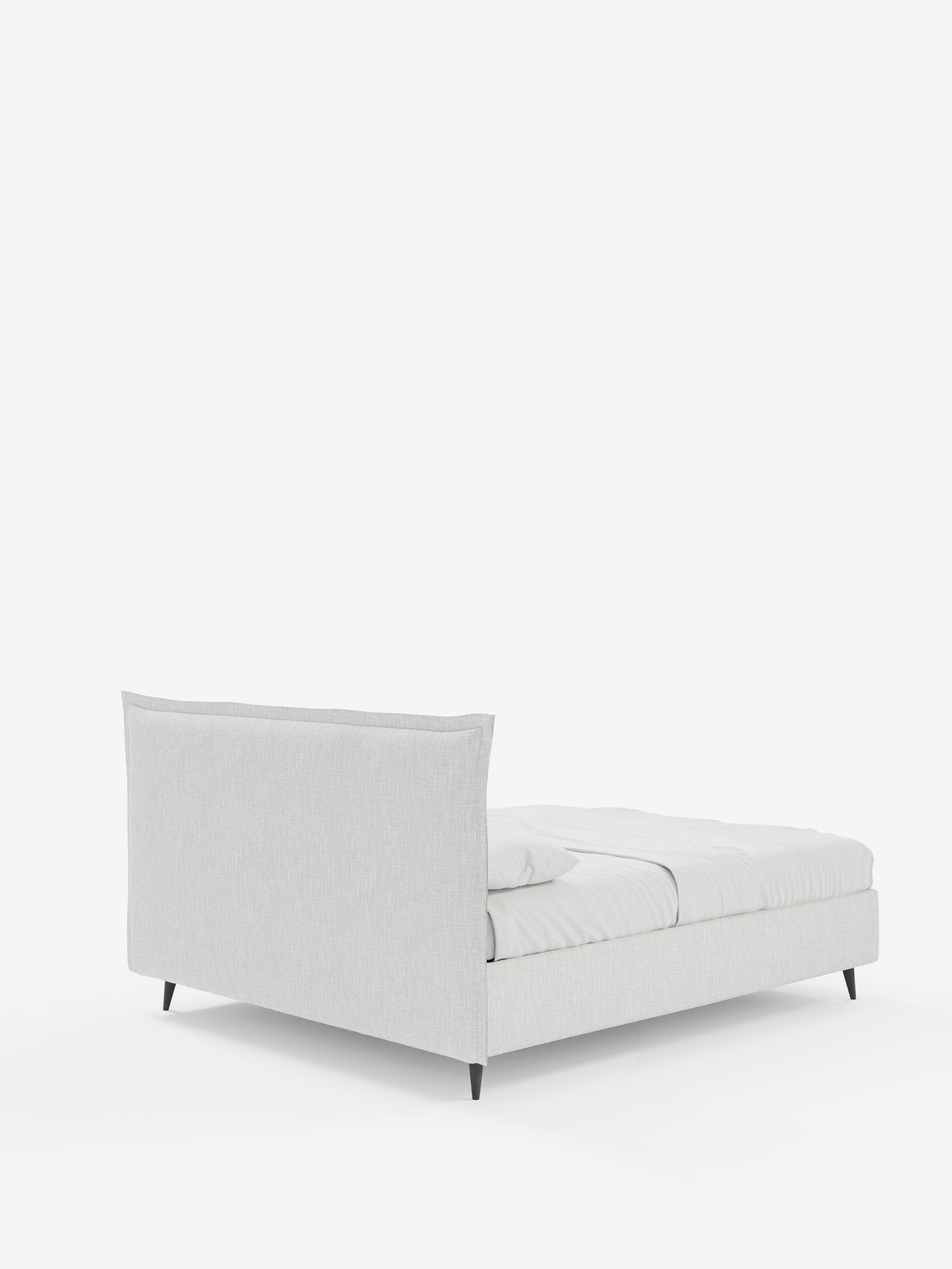 Hans Storage bed with minimal design in soft-touch flame fabric, waterproof
