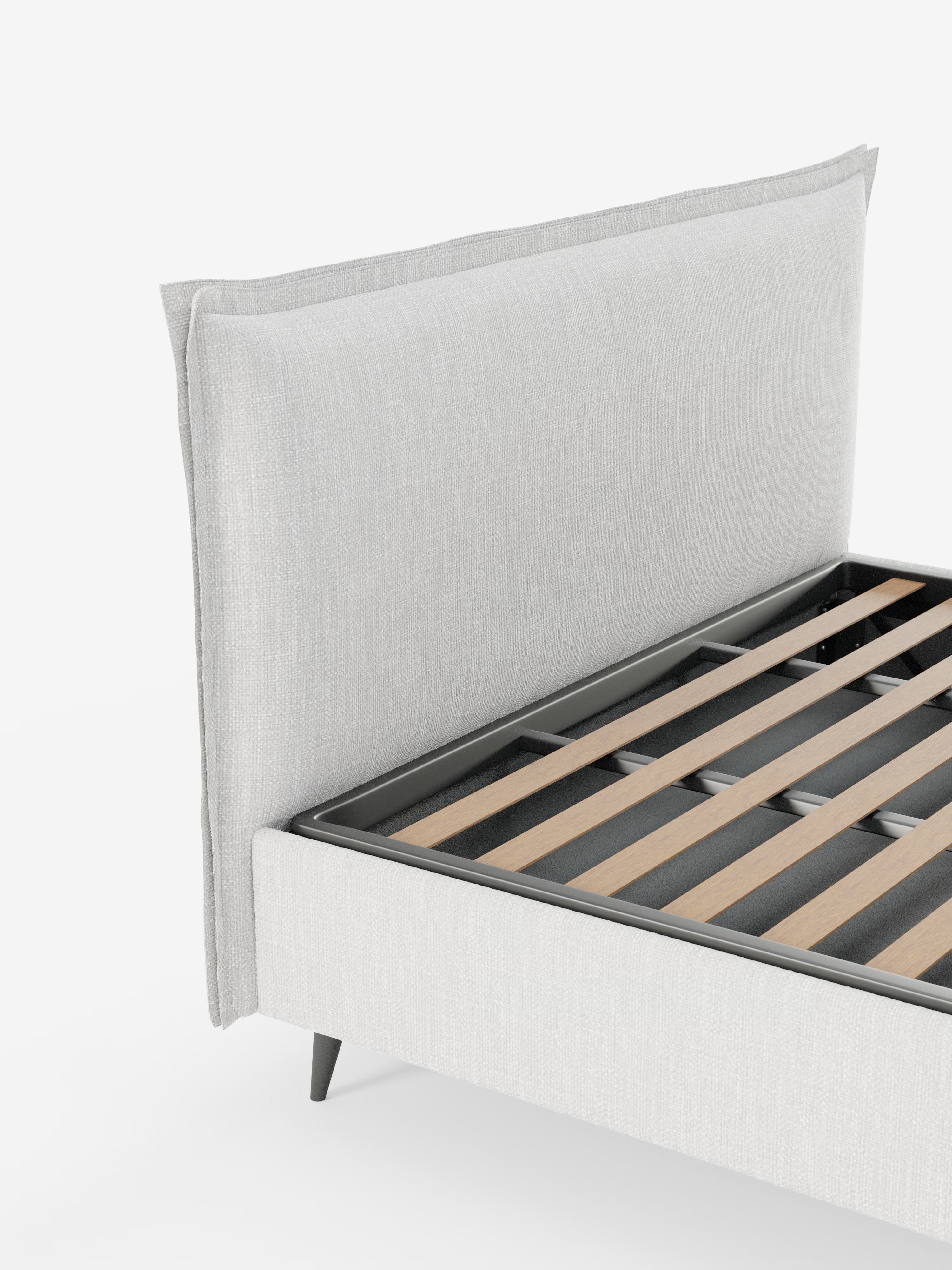Hans Storage bed with minimal design in soft-touch flame fabric, waterproof