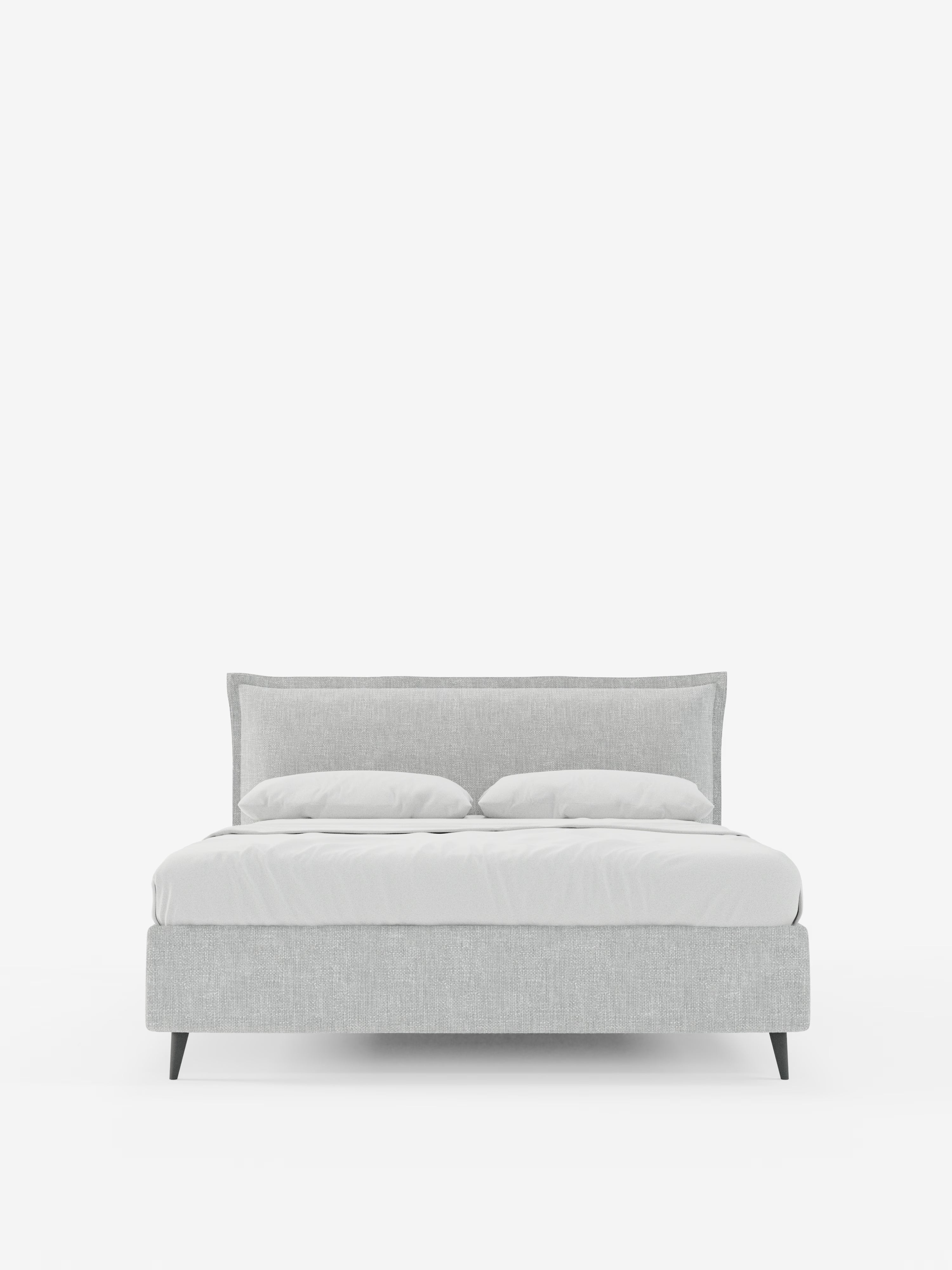 Hans Storage bed with minimal design in soft-touch flame fabric, waterproof