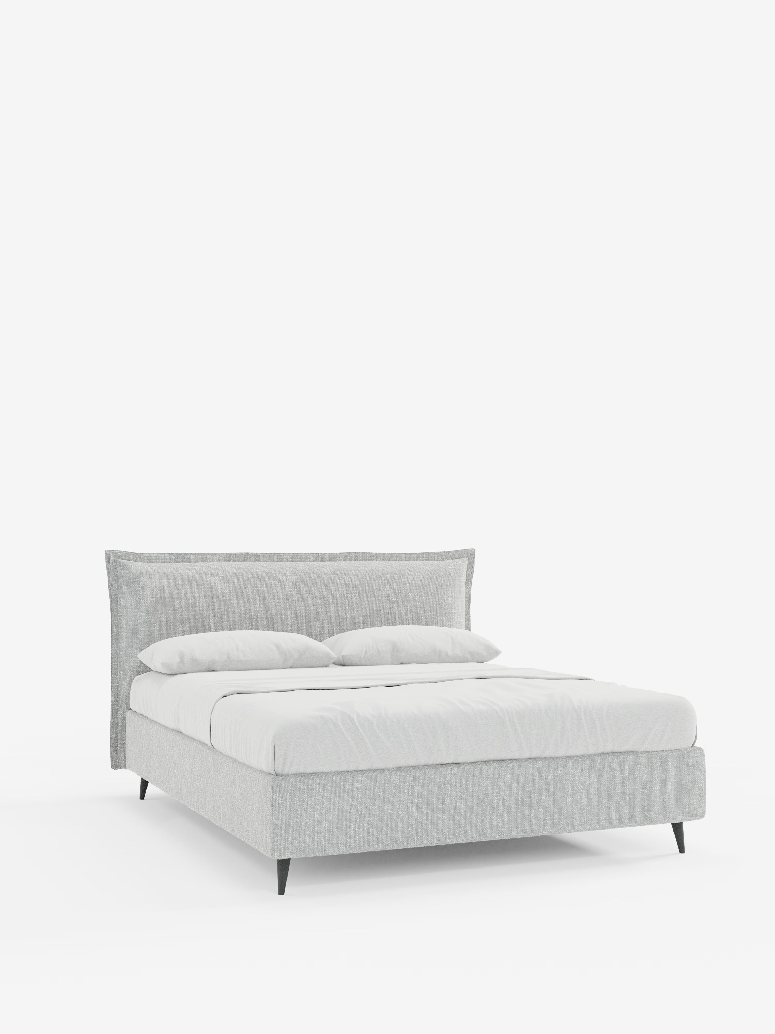 Hans Storage bed with minimal design in soft-touch flame fabric, waterproof