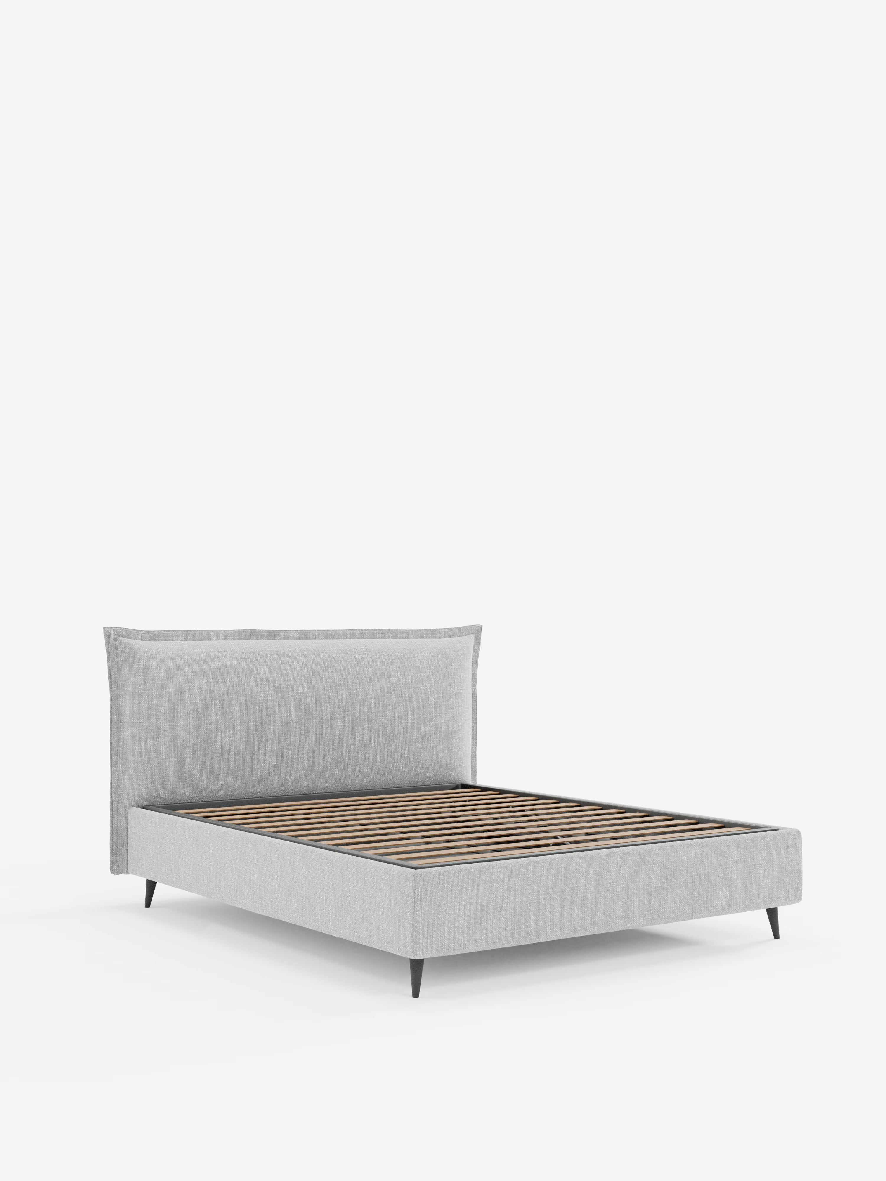 Hans Storage bed with minimal design in soft-touch flame fabric, waterproof