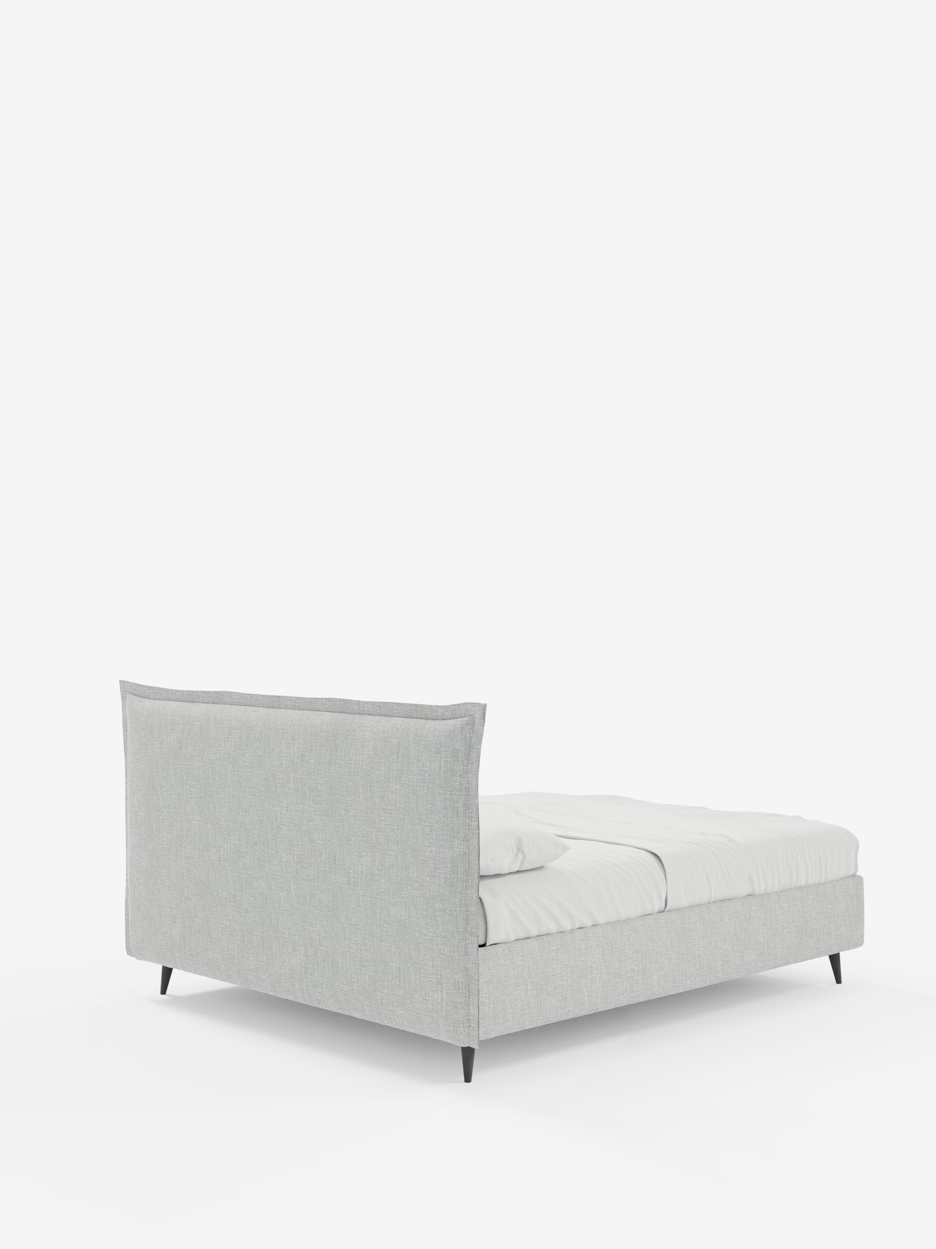 Hans Storage bed with minimal design in soft-touch flame fabric, waterproof