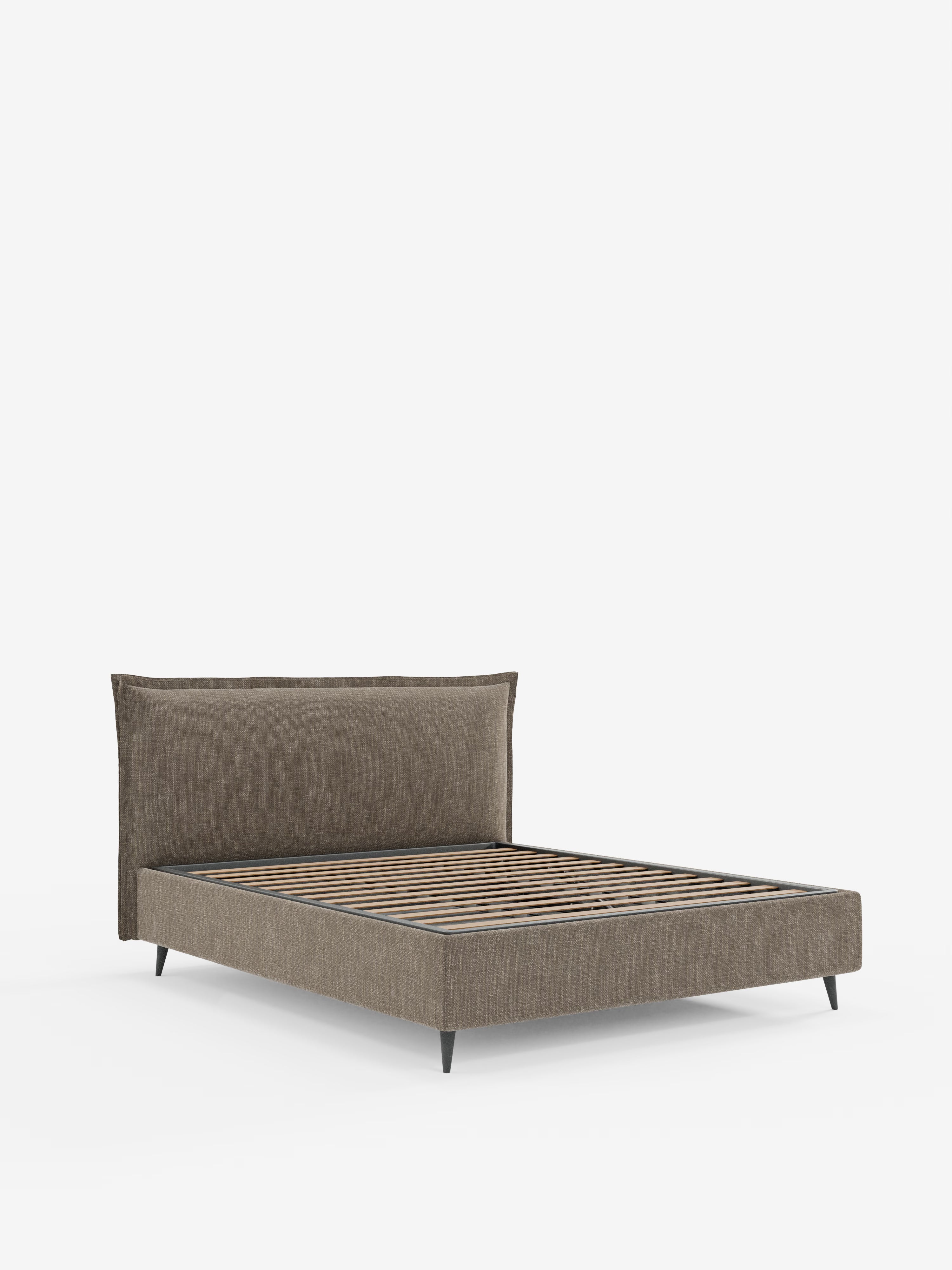 Hans Storage bed with minimal design in soft-touch flame fabric, waterproof