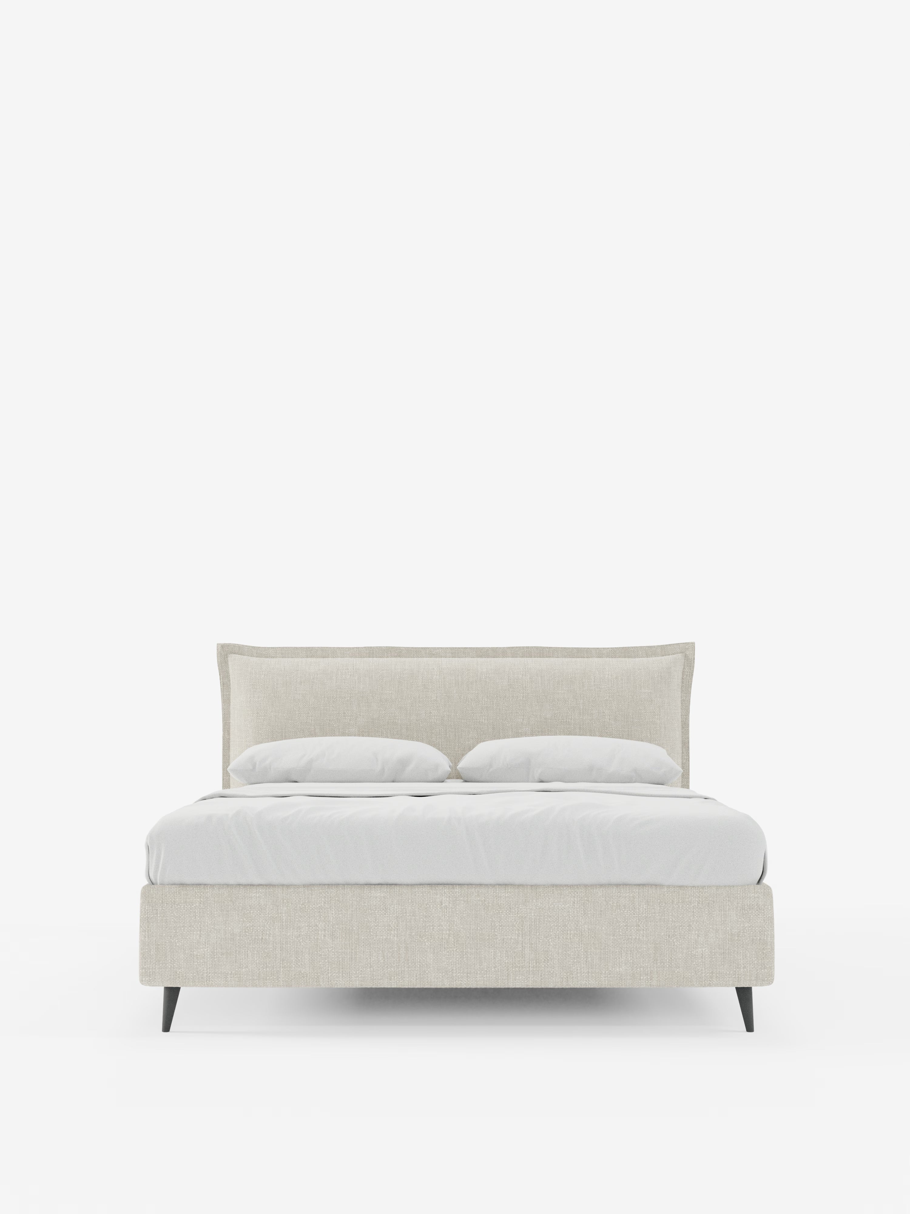 Hans Storage bed with minimal design in soft-touch flame fabric, waterproof