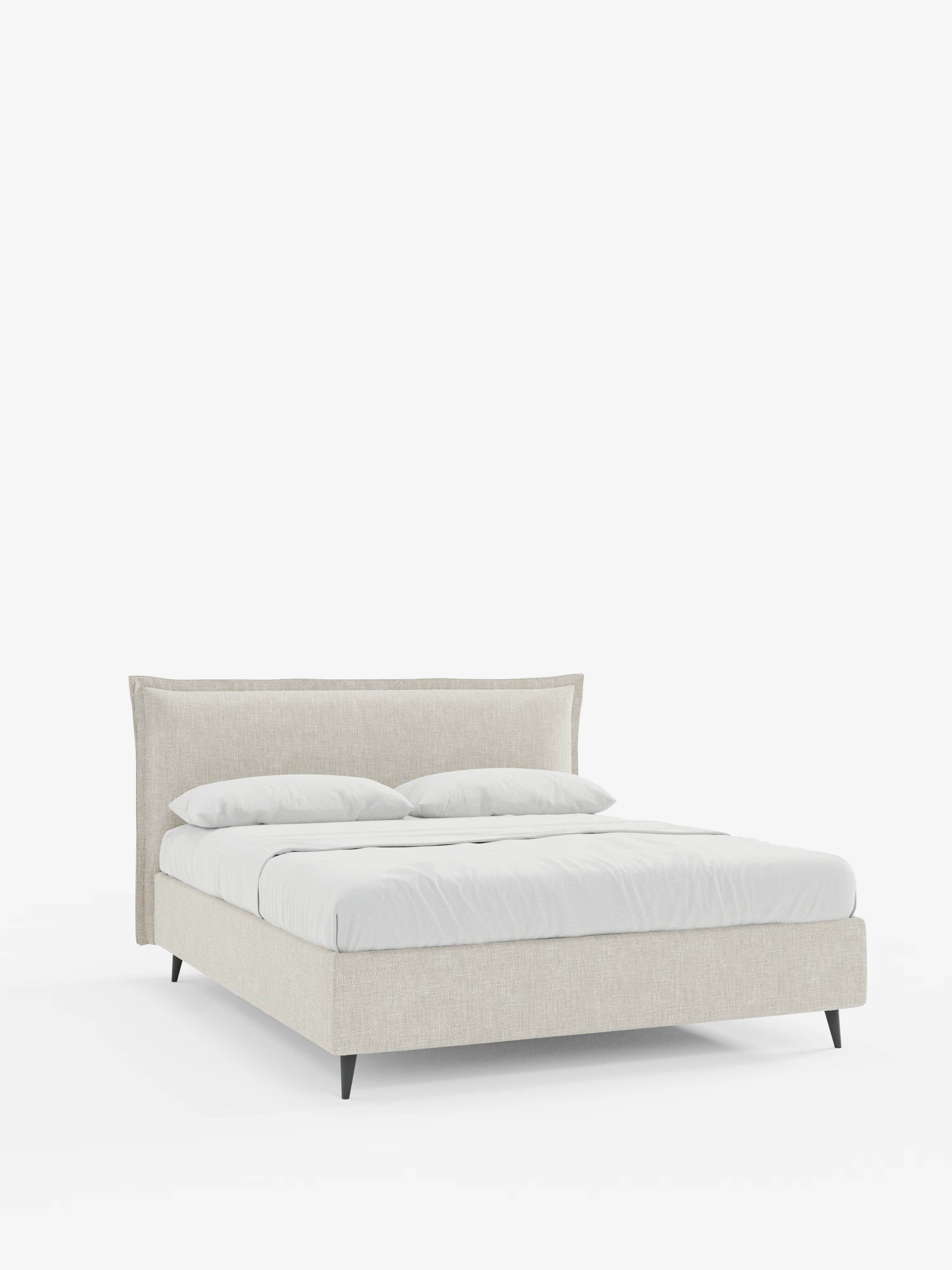 Hans Storage bed with minimal design in soft-touch flame fabric, waterproof