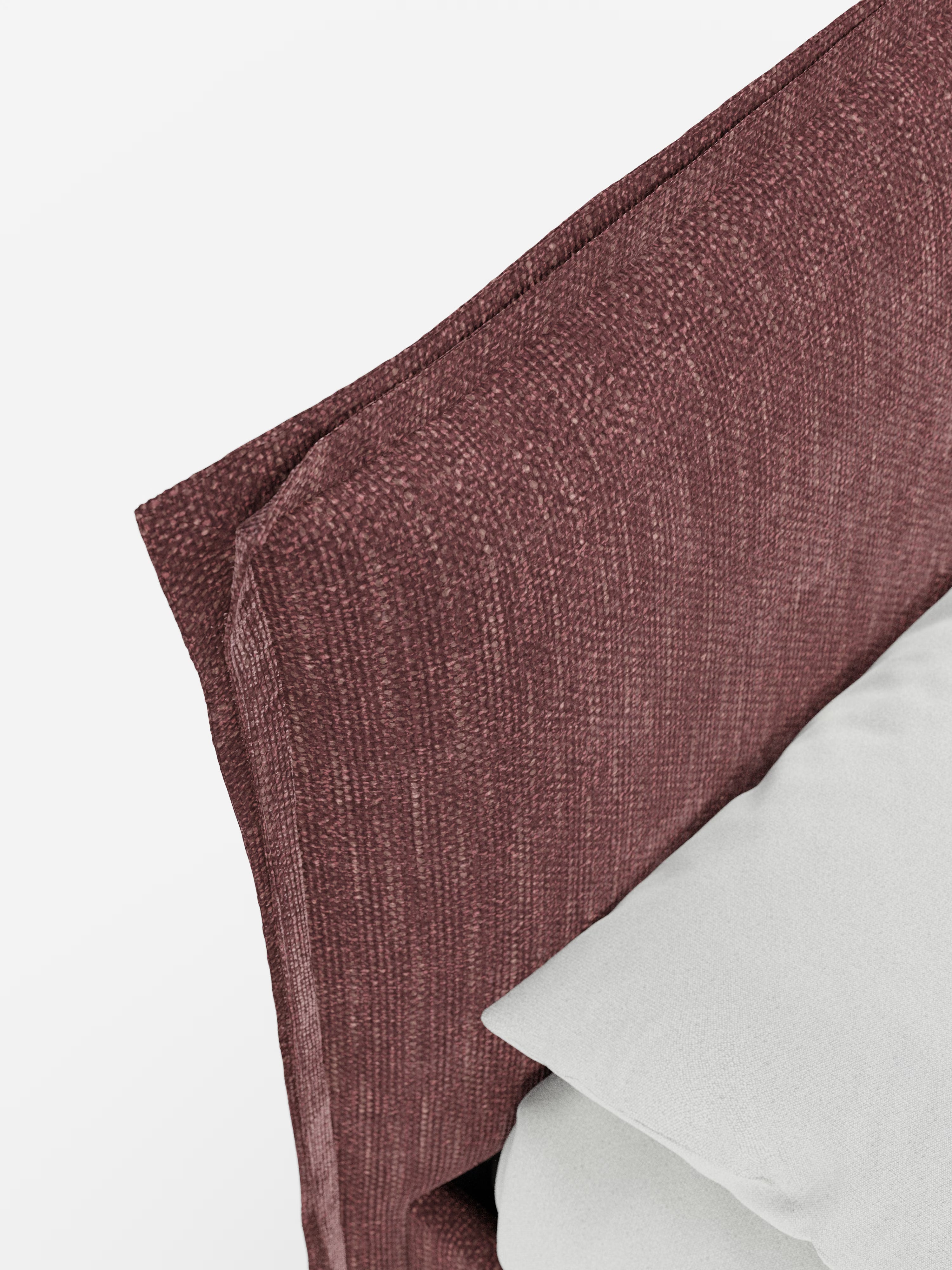 Hans Storage bed with minimal design in soft-touch flame fabric, waterproof